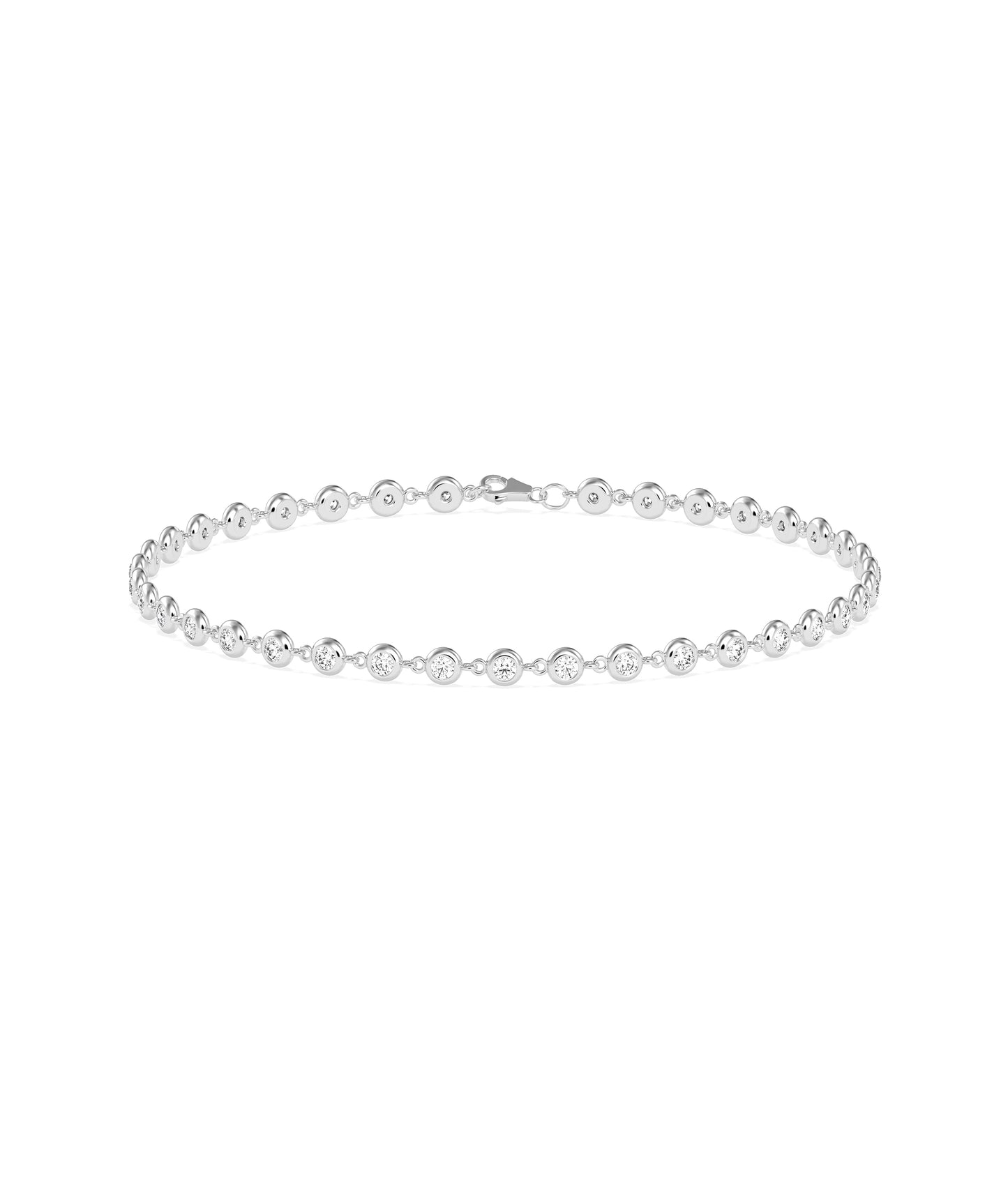 "Discover timeless elegance with our Diamond Bezel Set Link Bracelet. This exquisite diamond bangle bracelet adds a touch of sophistication to any outfit."