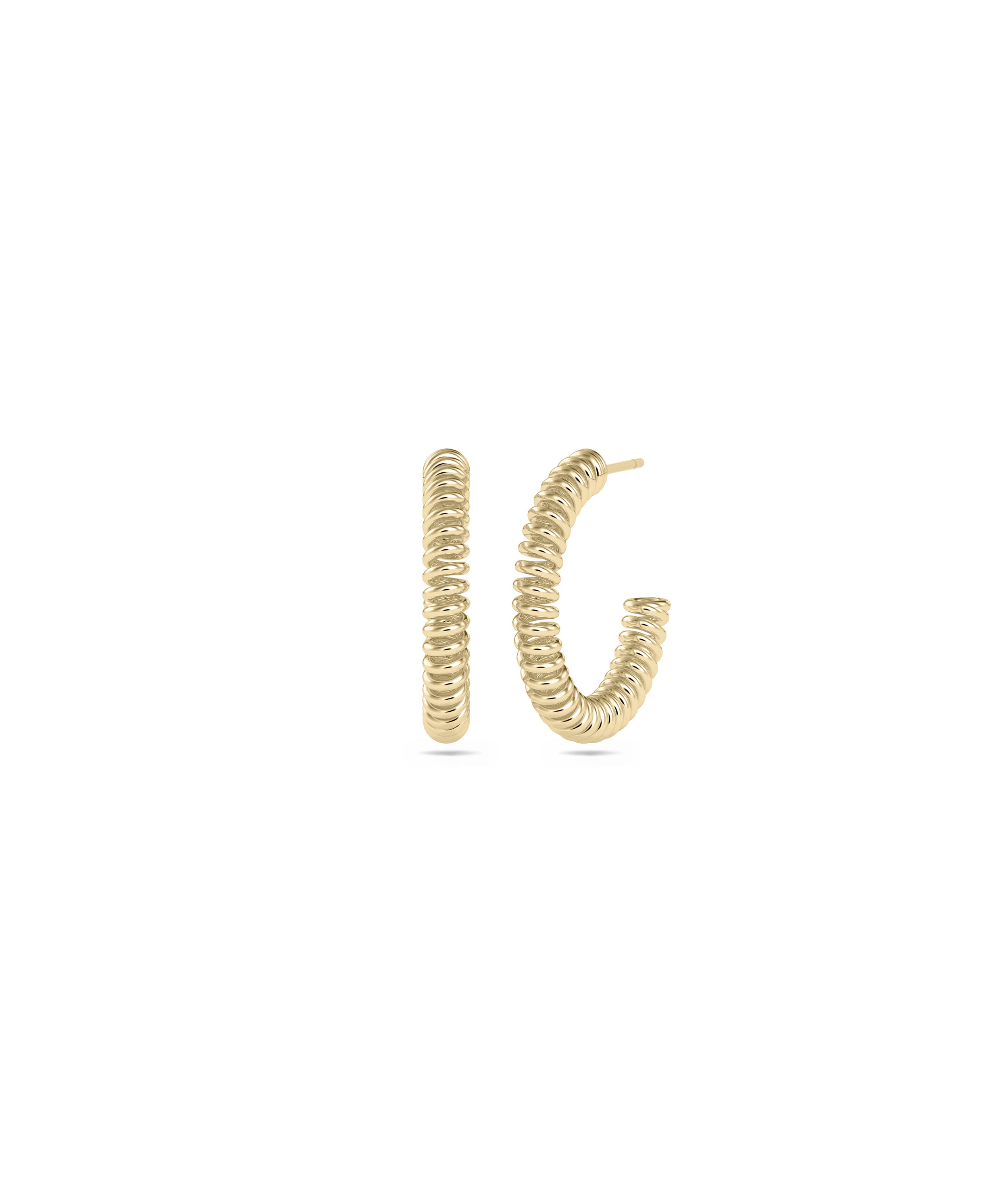 Gold Groove Half Hoop Earrings - Everyday Jewelry