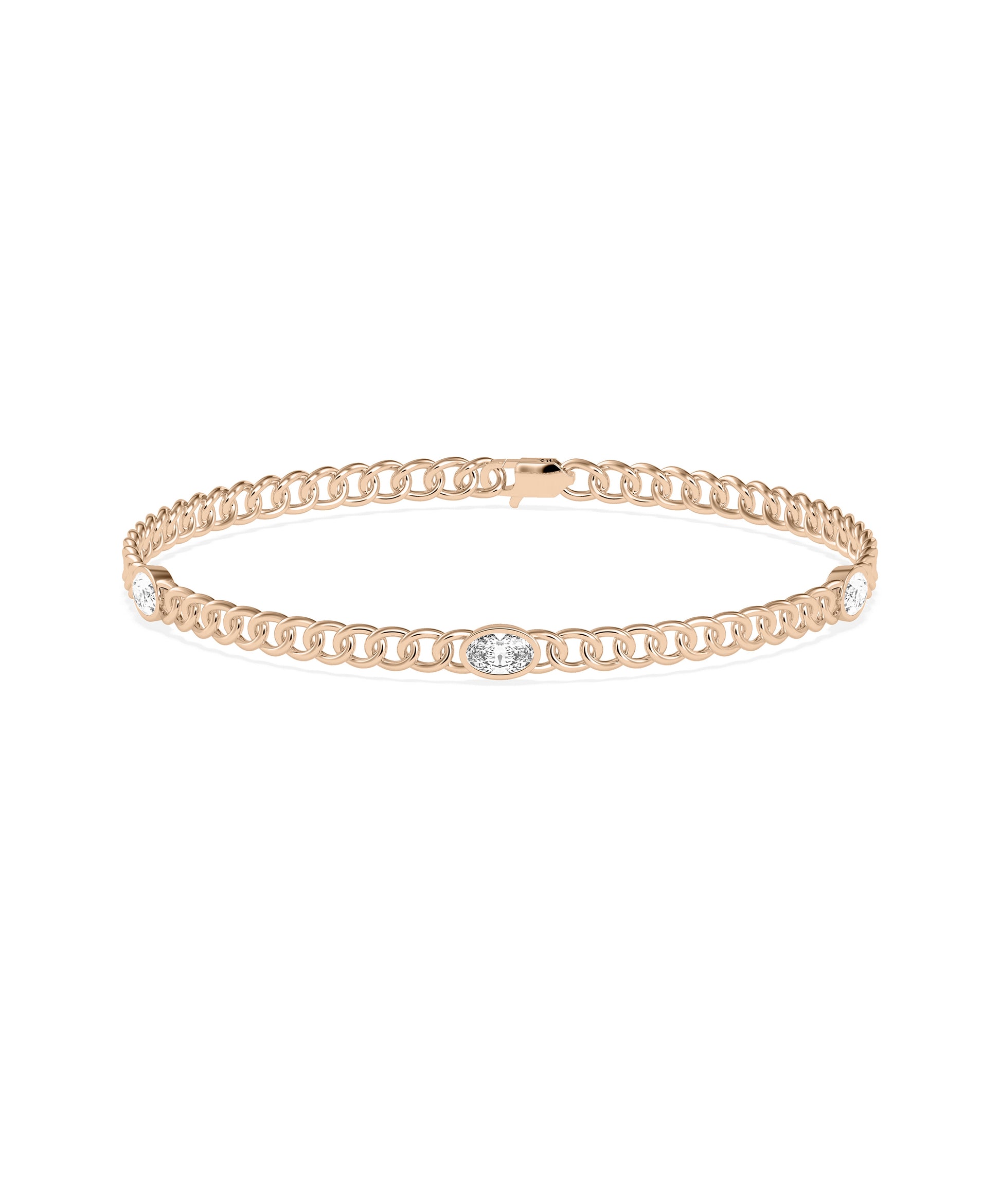 Diamond Solitaire Curb Link Bracelet | Diamond Bracelet