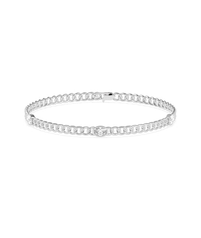 Diamond Solitaire Curb Link Bracelet | Diamond Bracelet