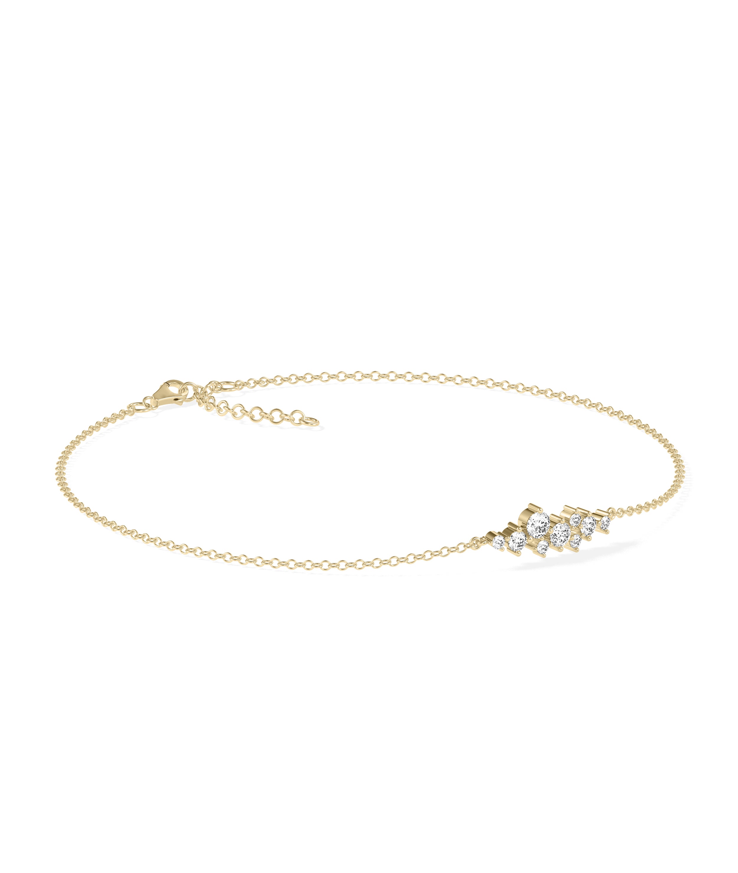 Diamond Cluster Cable Chain Bracelet