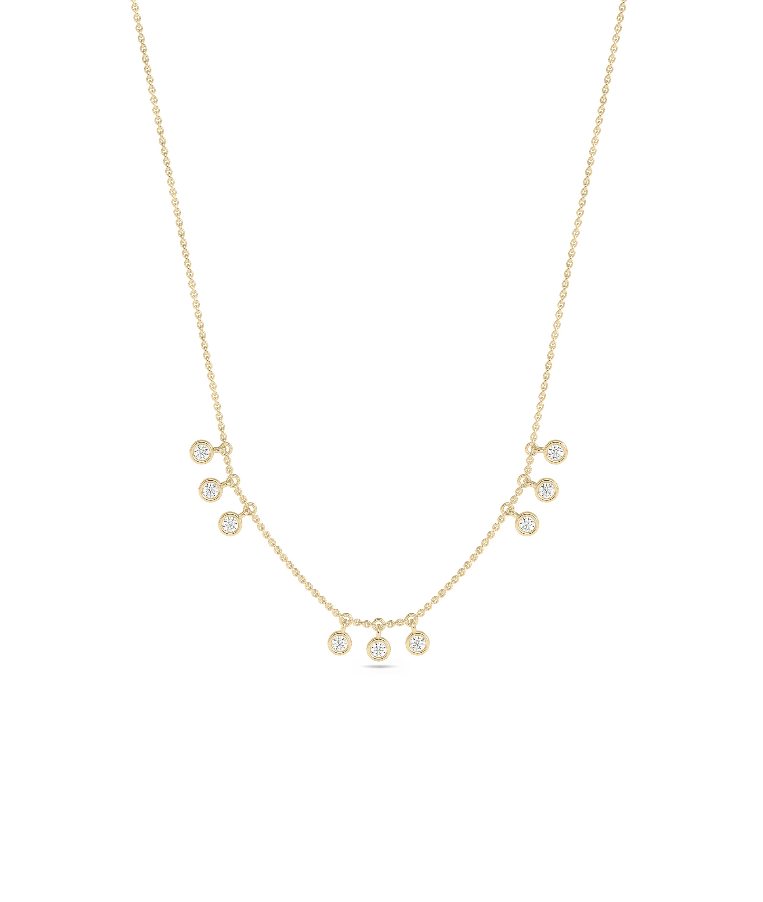 3 Cluster Diamond Station Necklace | Diamond Necklace For Women