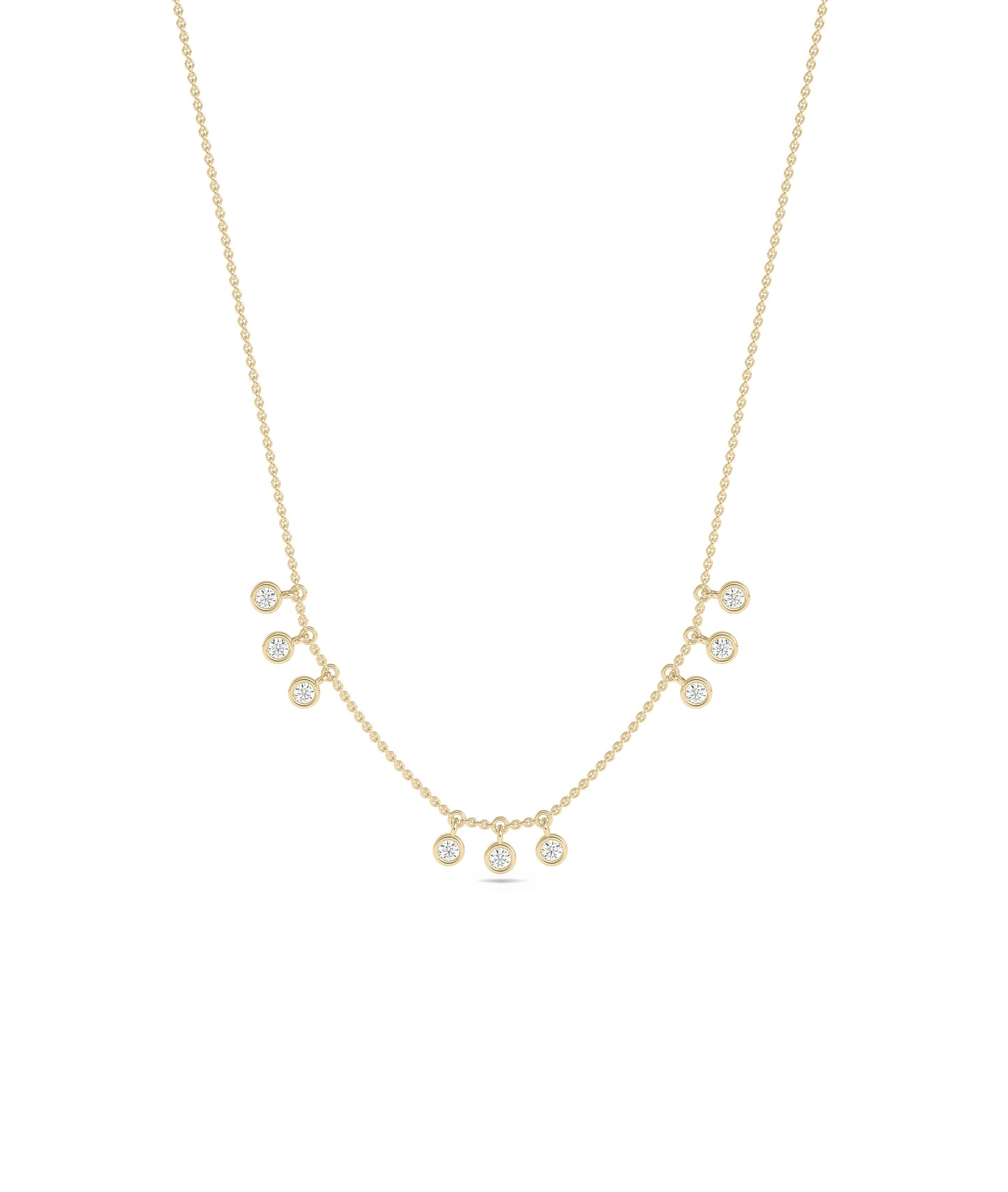 3 Cluster Diamond Station Necklace | Diamond Necklace For Women