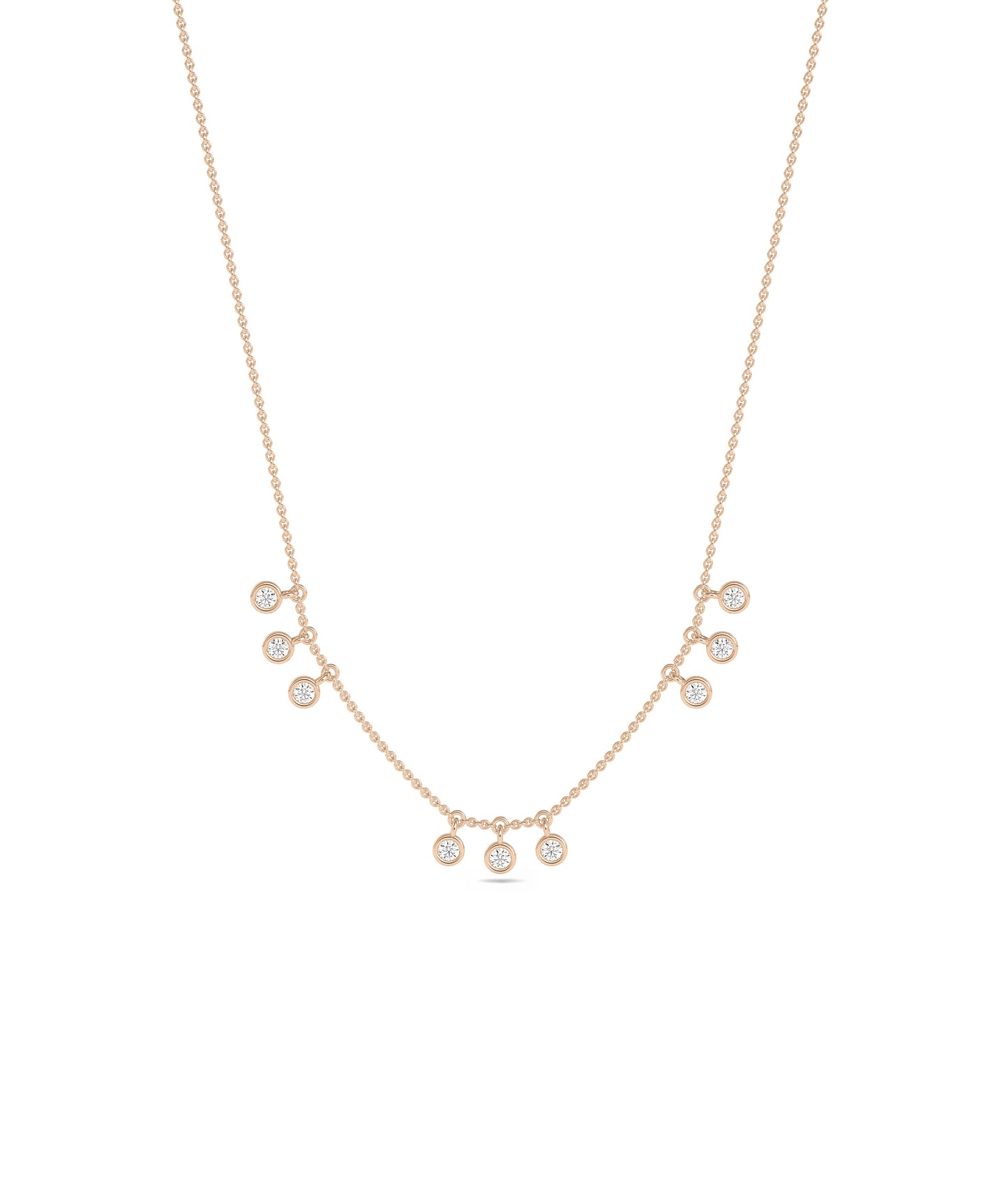 3 Cluster Diamond Station Necklace | Diamond Necklace For Women