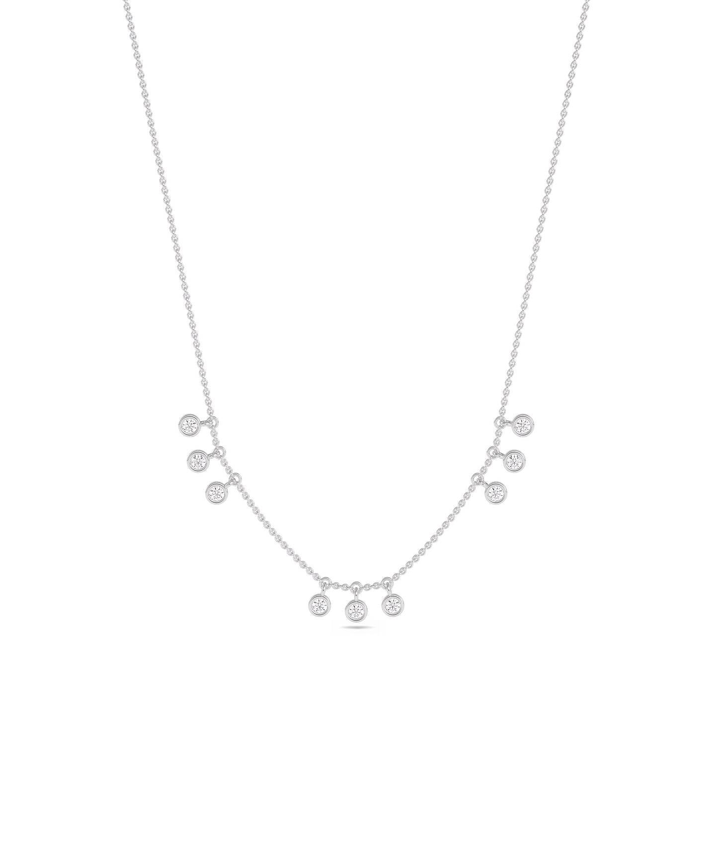 3 Cluster Diamond Station Necklace | Diamond Necklace For Women