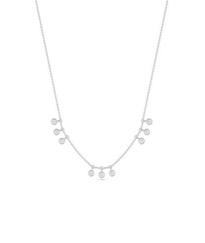 3 Cluster Diamond Station Necklace | Diamond Necklace For Women