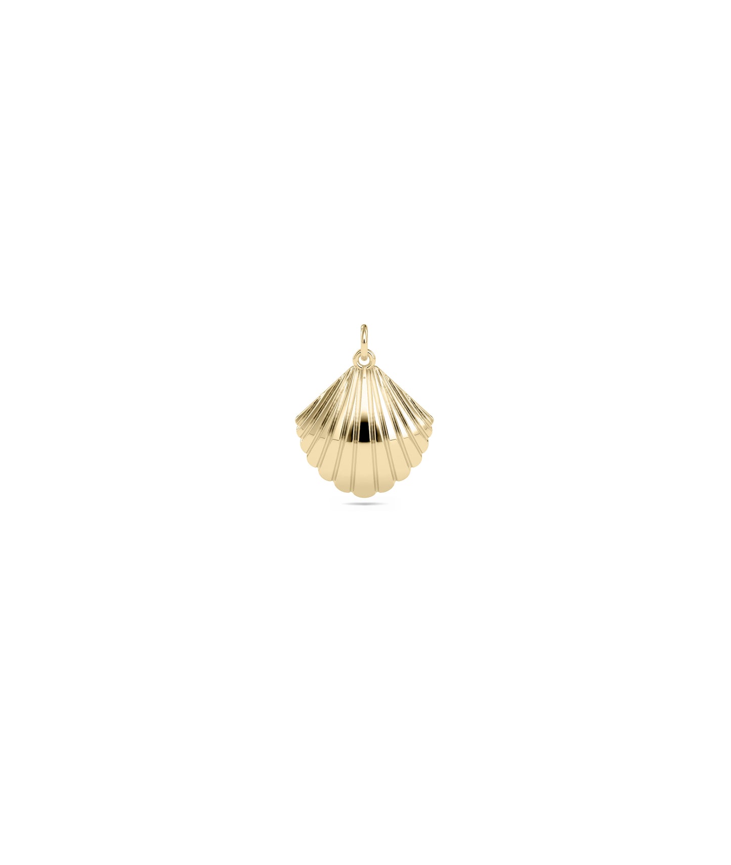 Gold Groove Sea Shell Charm