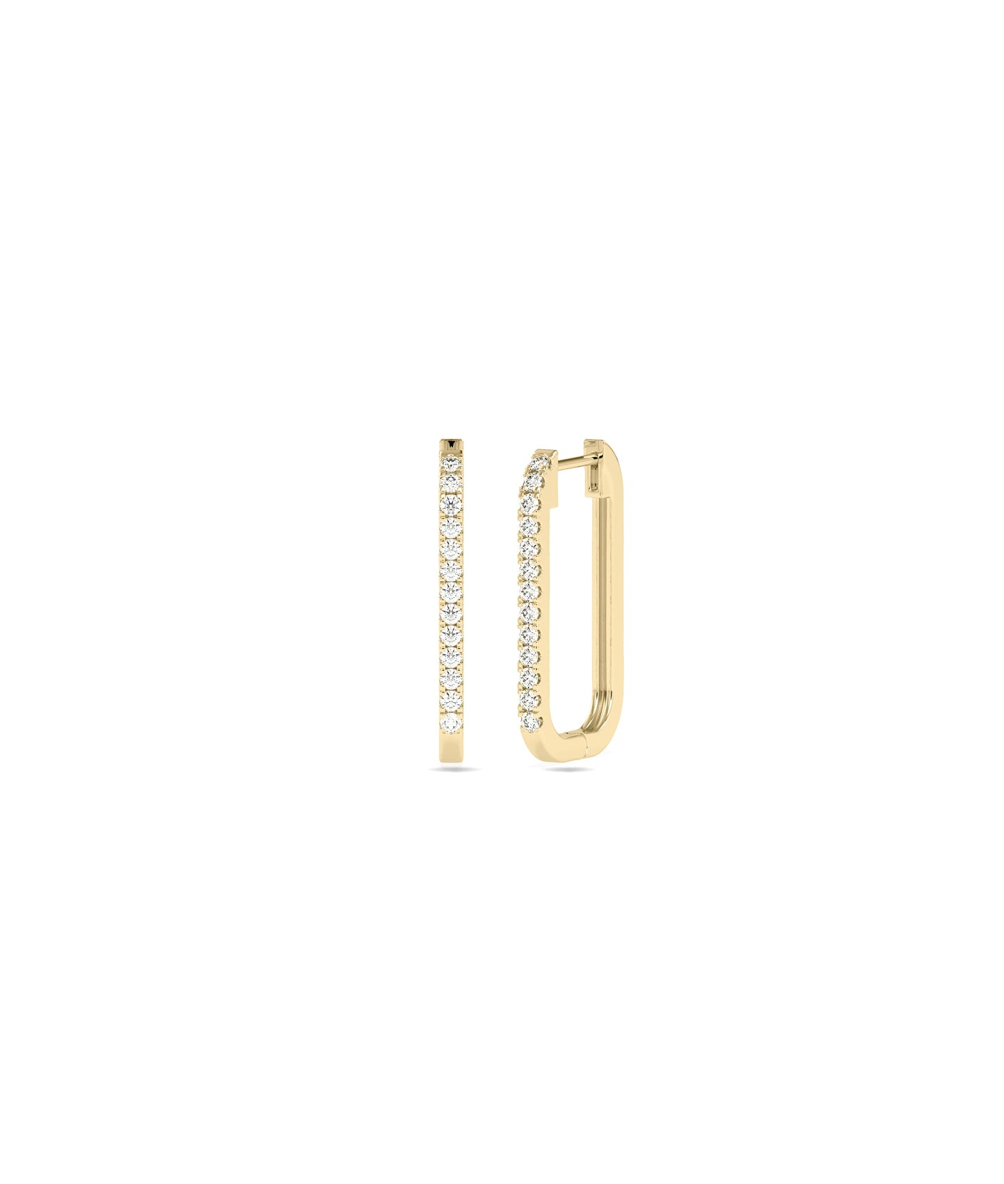 Diamond Cushion Hoop Earrings | Elegant Diamond Earrings