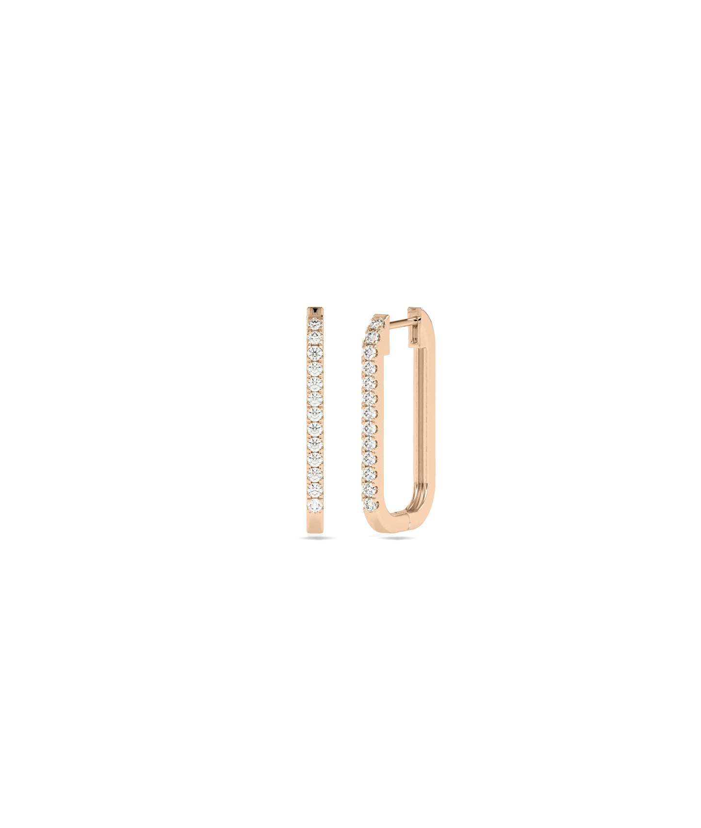 Diamond Cushion Hoop Earrings | Elegant Diamond Earrings