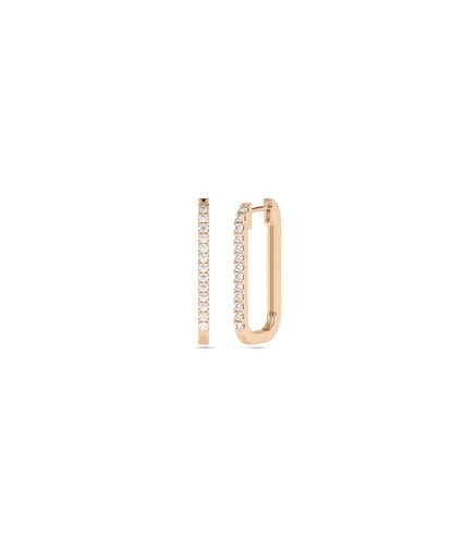 Diamond Cushion Hoop Earrings | Elegant Diamond Earrings