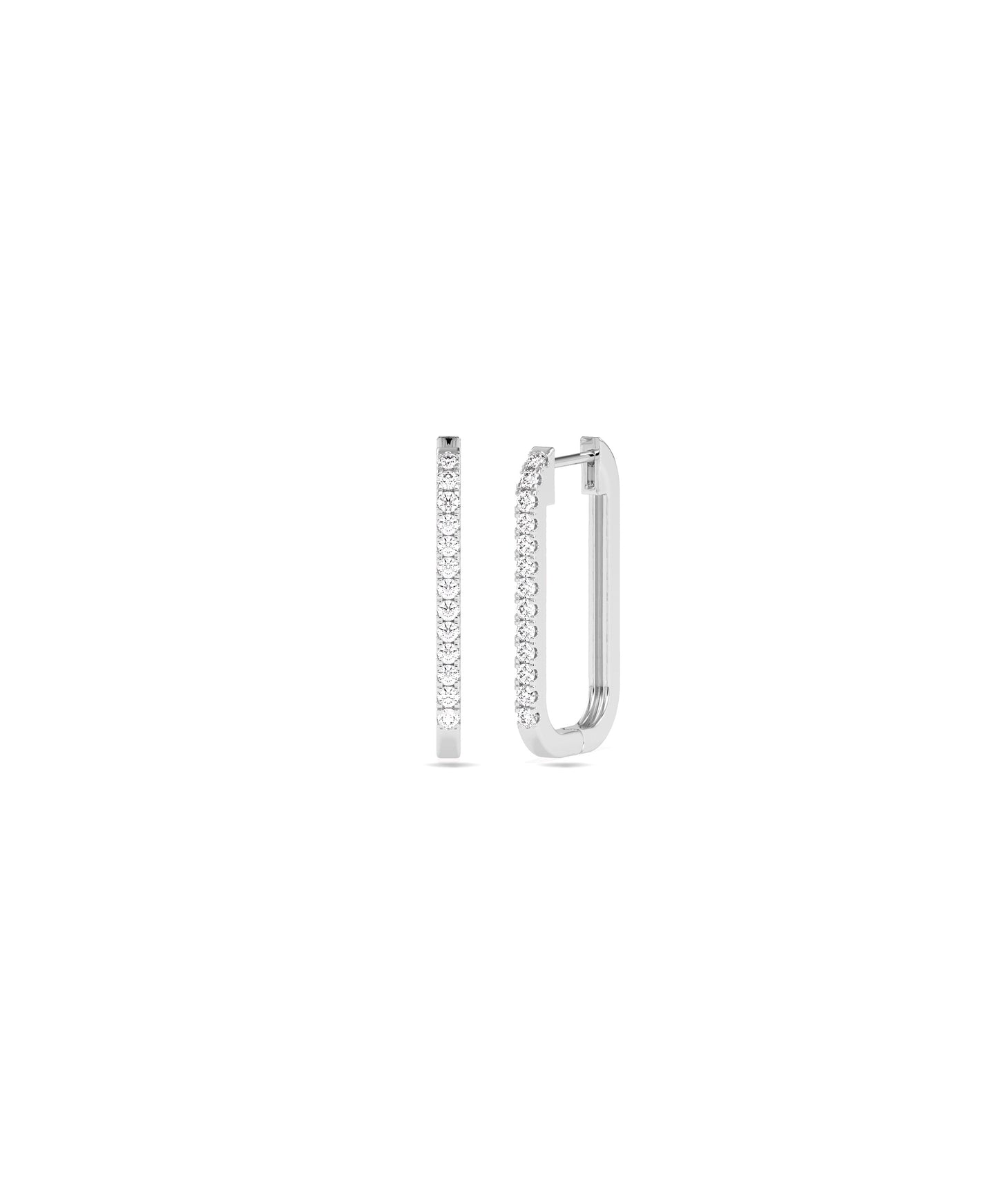 Diamond Cushion Hoop Earrings | Elegant Diamond Earrings