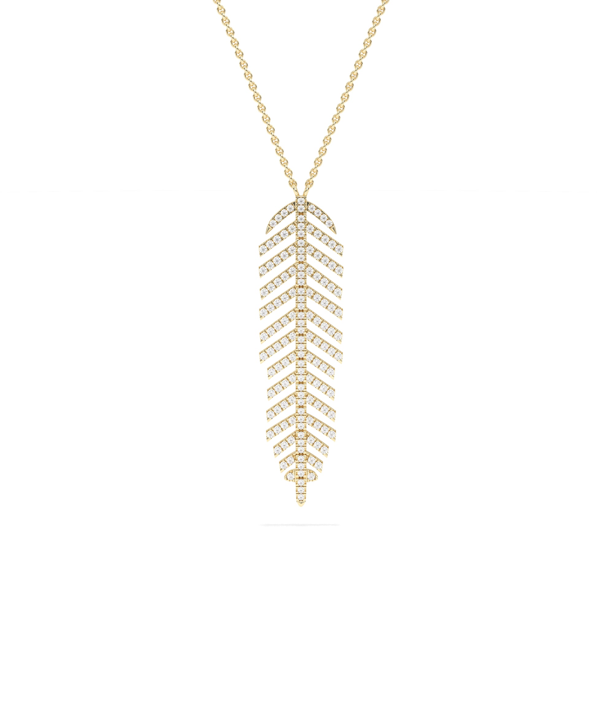 Diamond Feather Charm - Perfect Everyday Jewelry