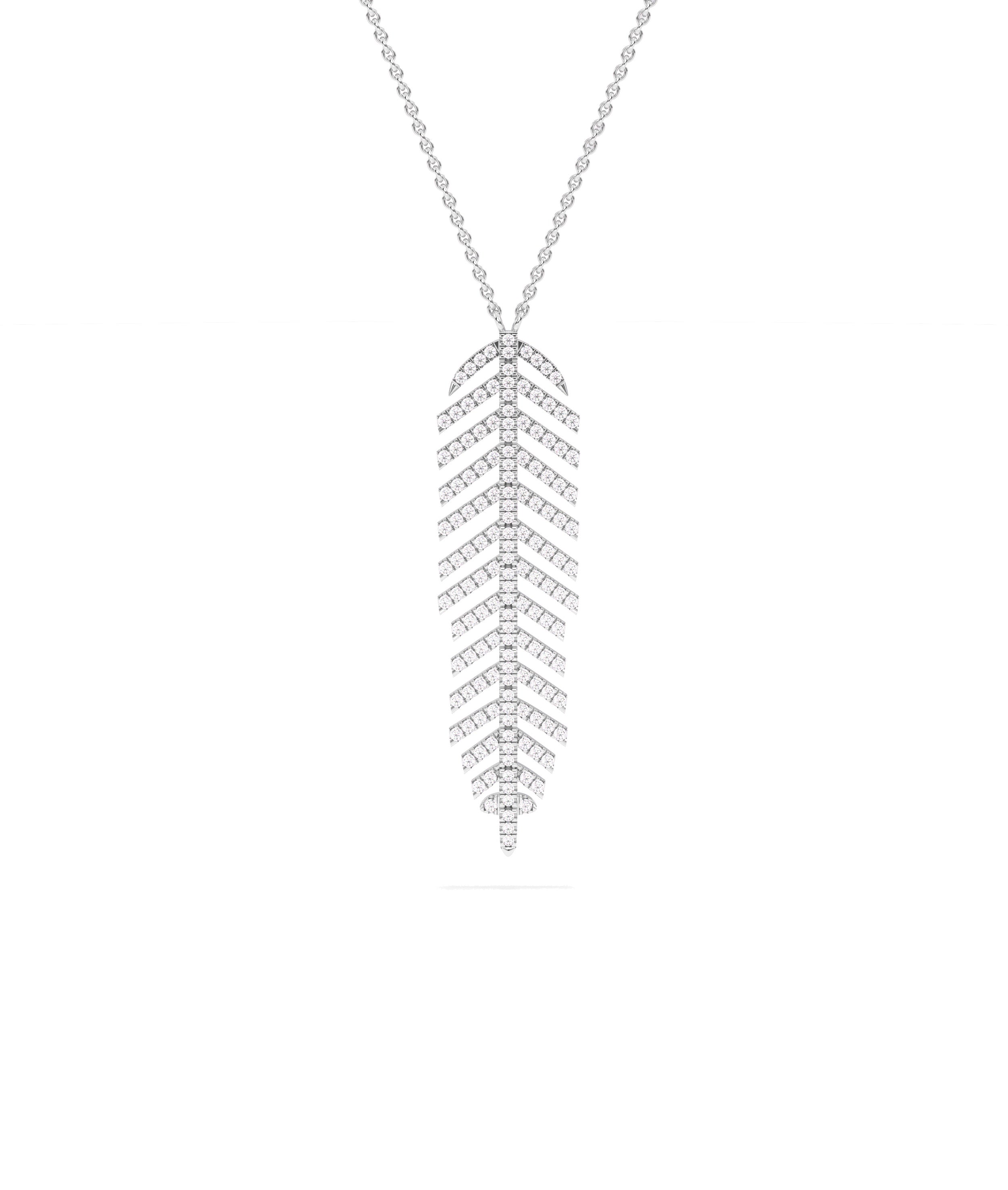 Diamond Feather Charm - Perfect Everyday Jewelry