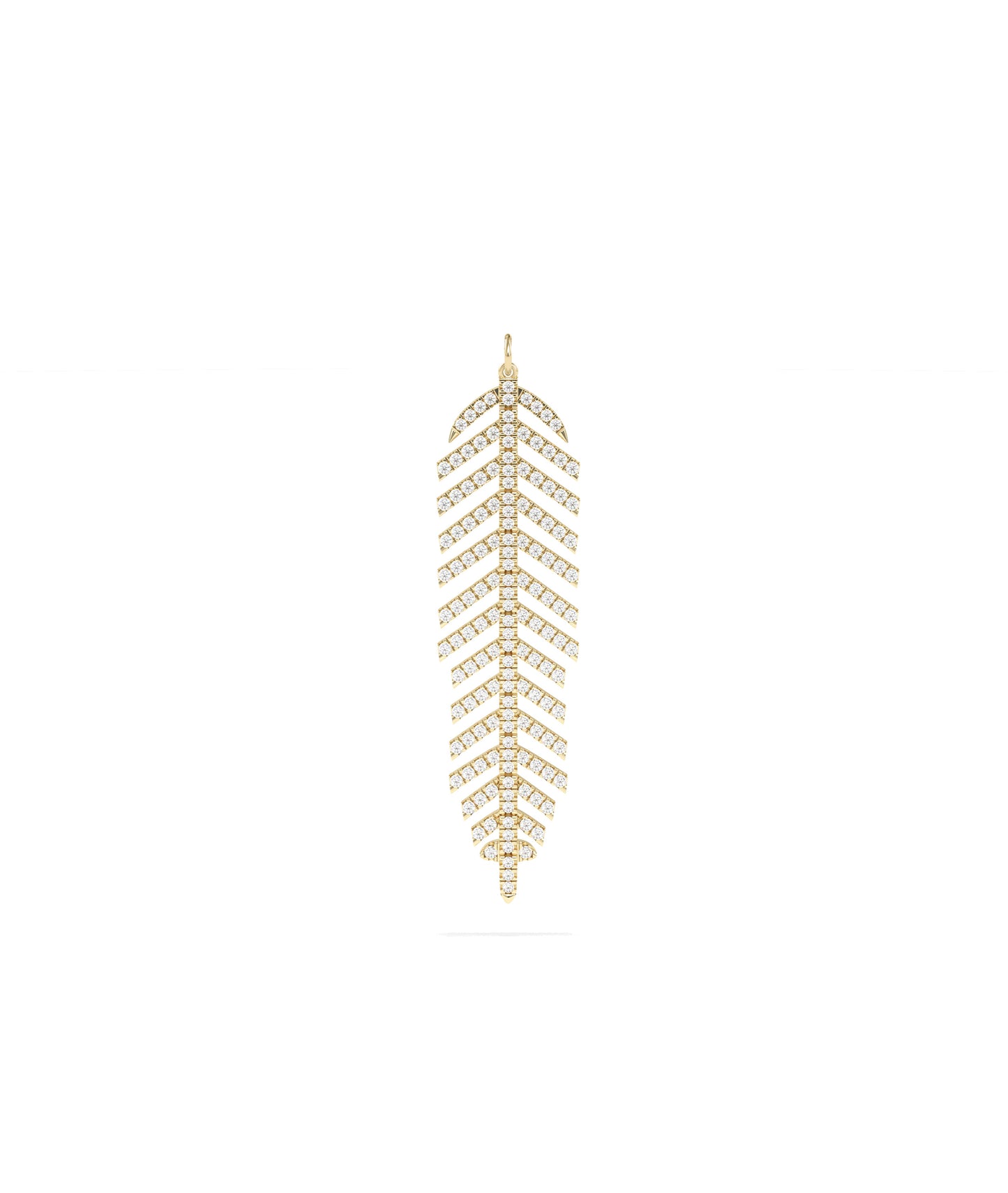 Diamond Feather Charm - Perfect Everyday Jewelry