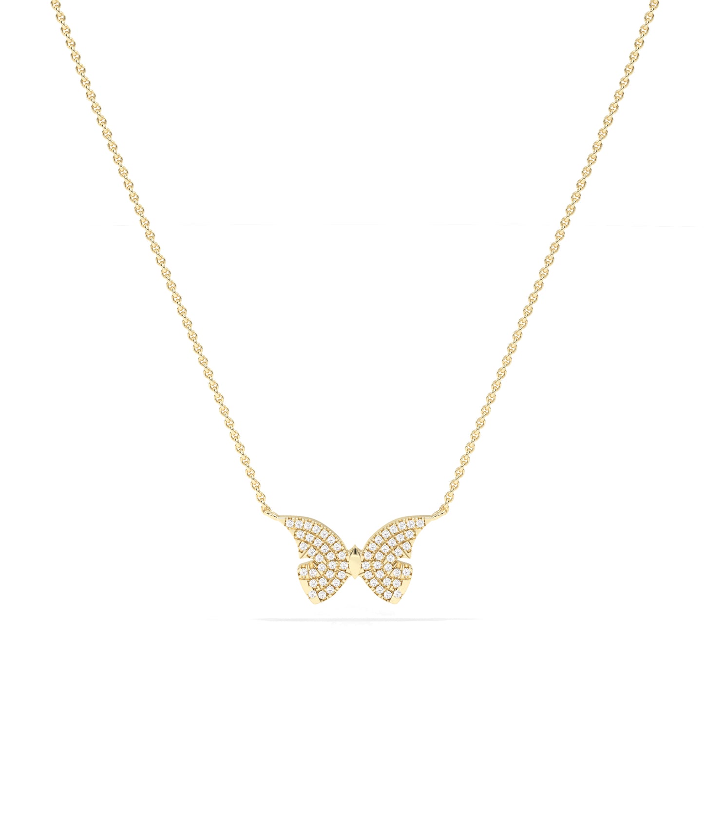 Diamond Pave Butterfly Necklace - Everyday Jewelry