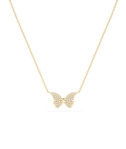 Diamond Pave Butterfly Necklace - Everyday Jewelry