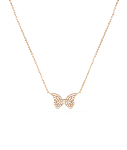 Diamond Pave Butterfly Necklace - Everyday Jewelry