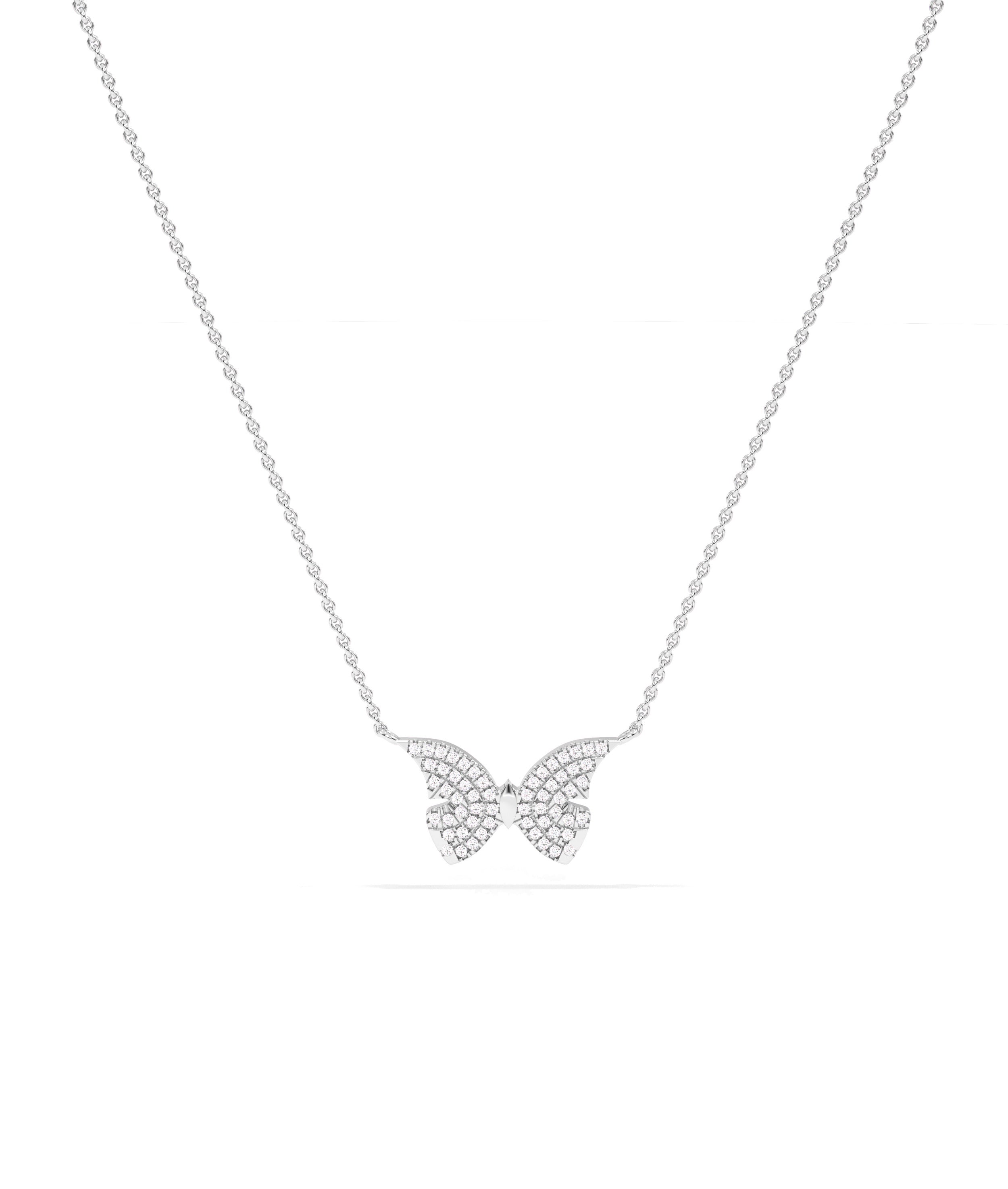 Diamond Pave Butterfly Necklace - Everyday Jewelry