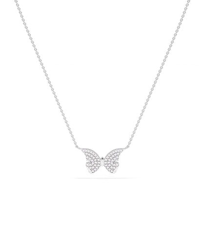 Diamond Pave Butterfly Necklace - Everyday Jewelry