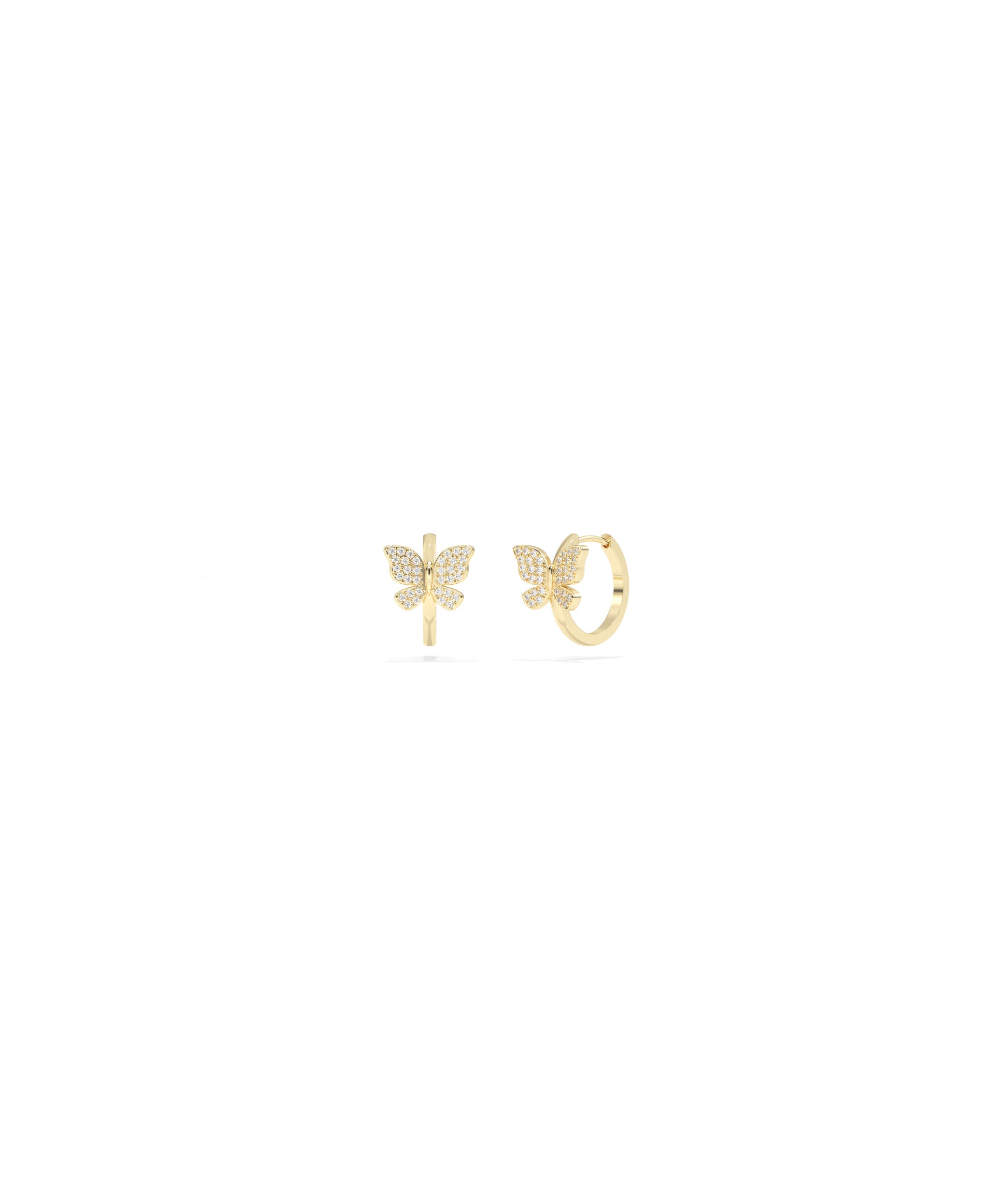 Diamond Butterfly Hoop Earrings | Everyday Jewelry