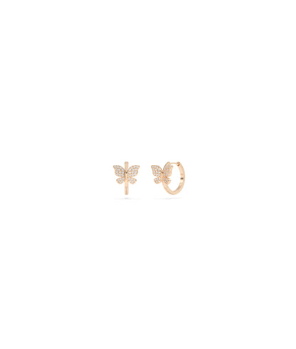 Diamond Butterfly Hoop Earring