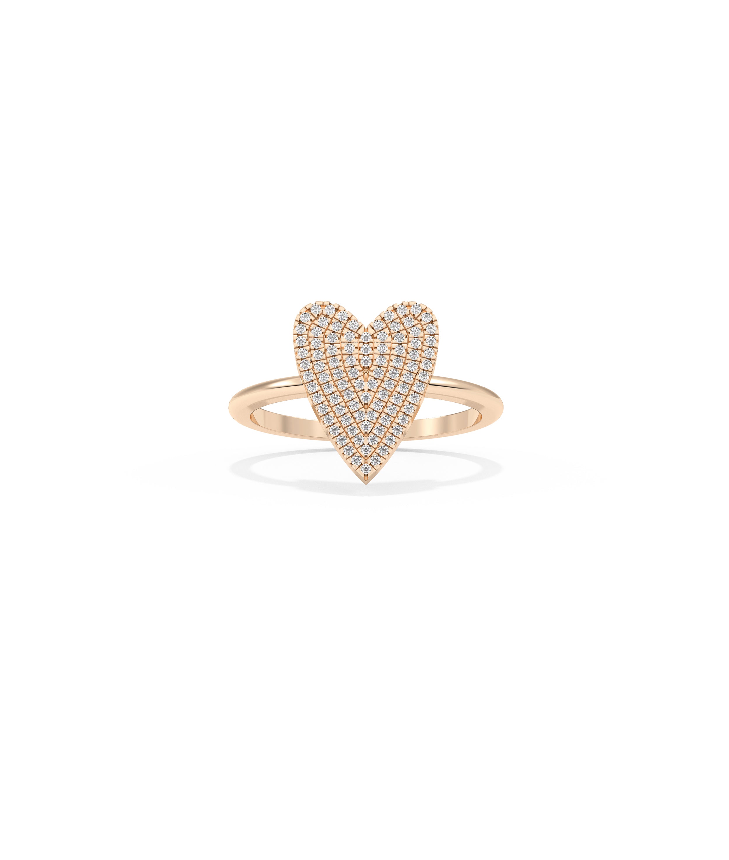 Diamond Pave Heart Shape Ring