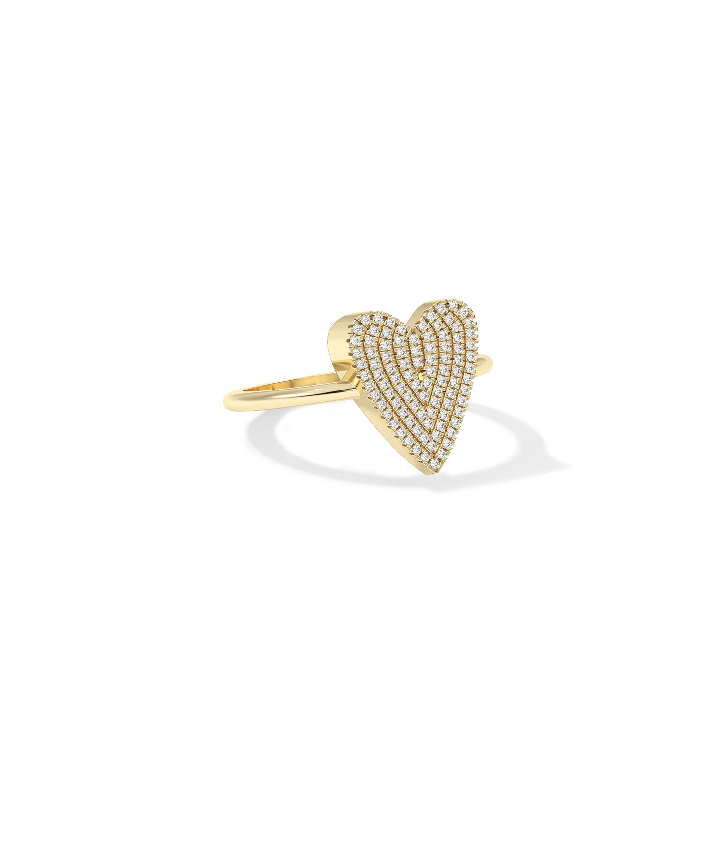 Diamond Pave Heart Shape Ring