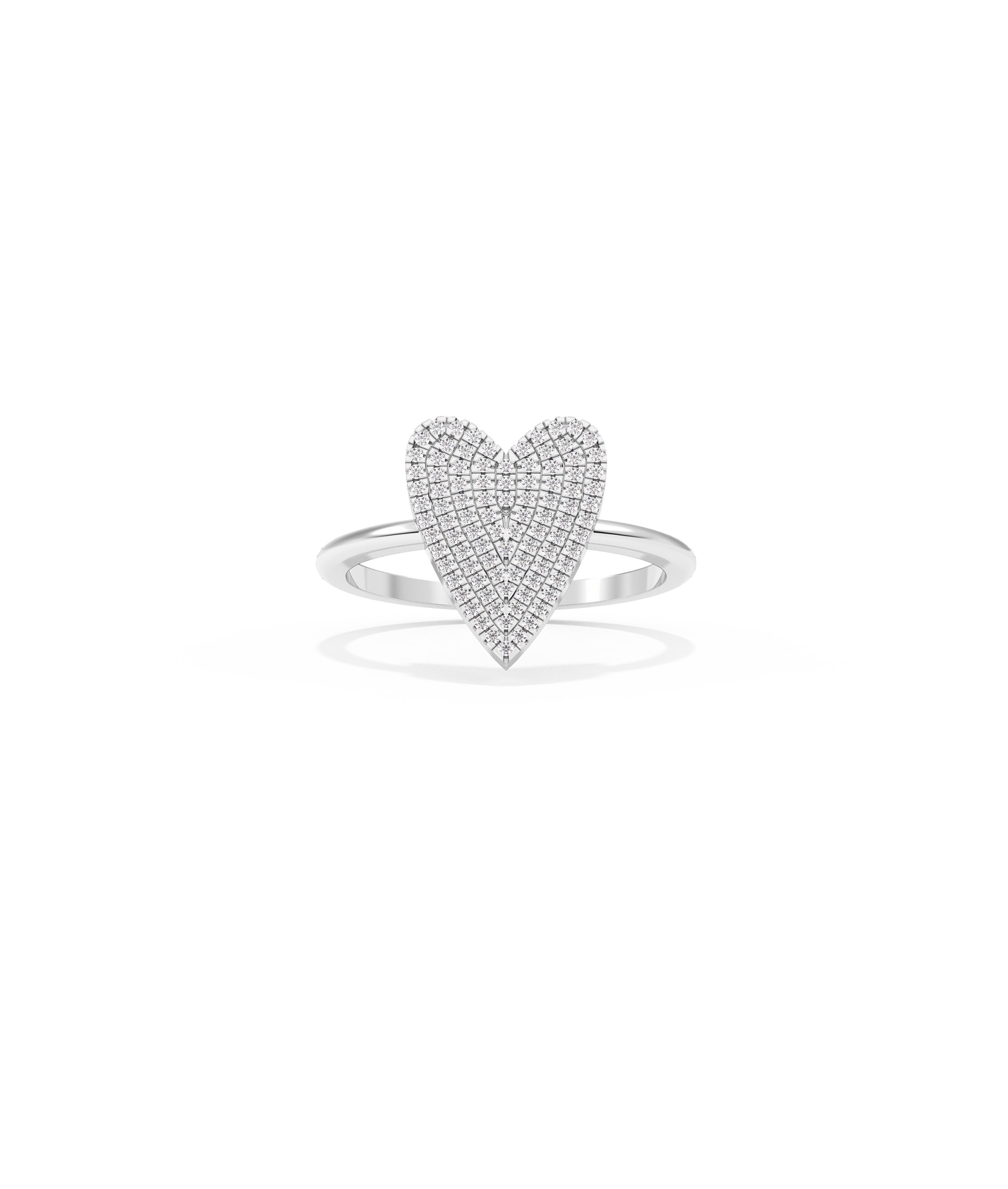 Diamond Pave Heart Shape Ring