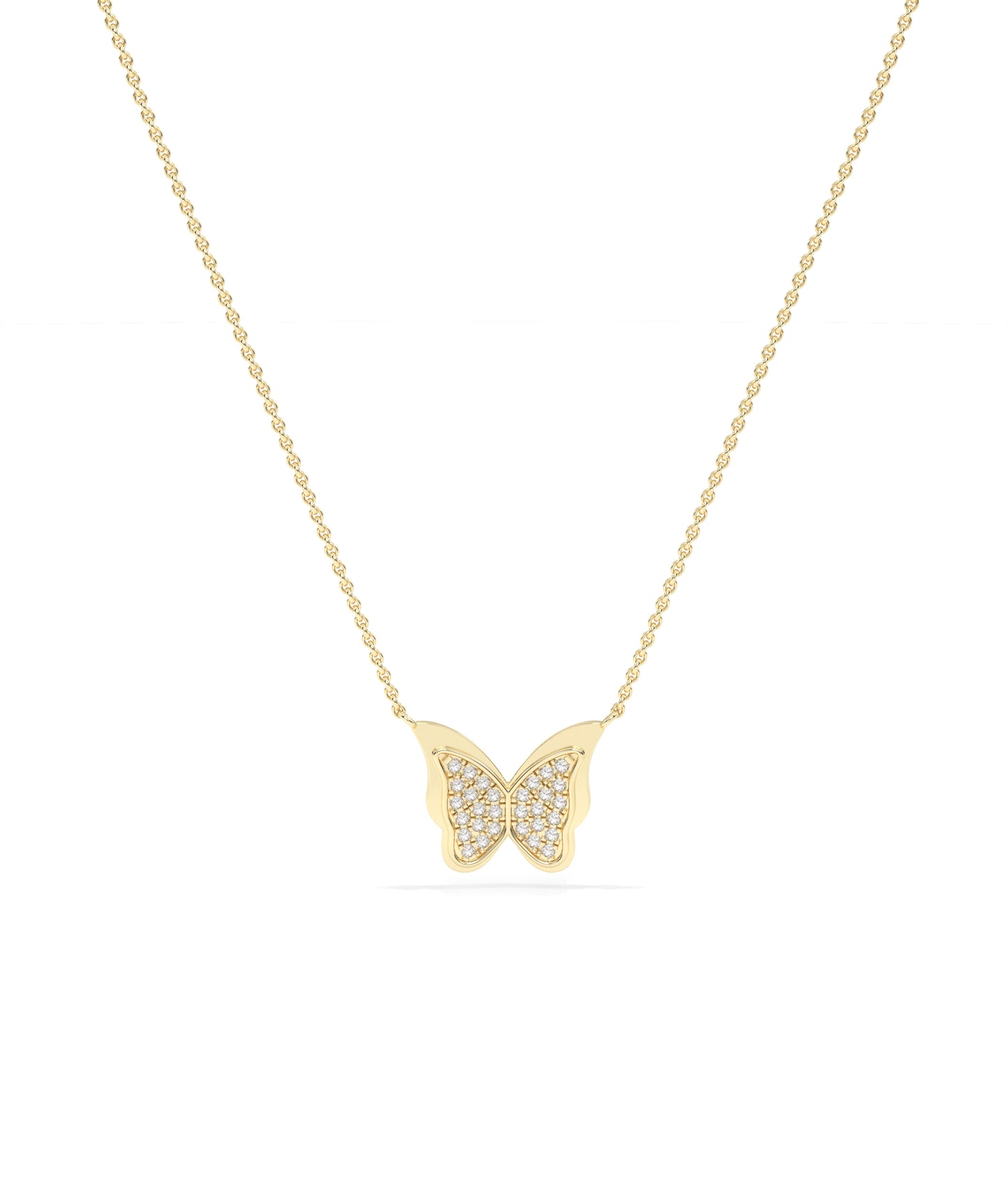 Diamond Pave Butterfly Necklace