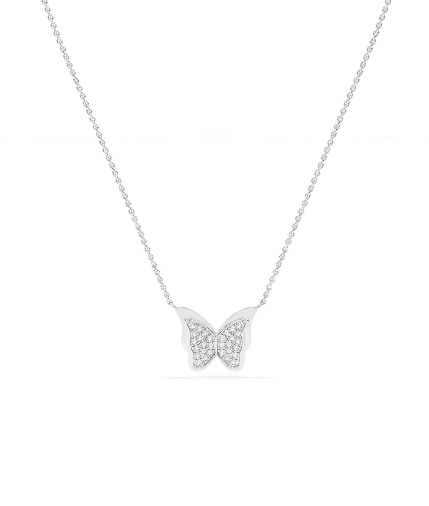 Diamond Pave Butterfly Necklace