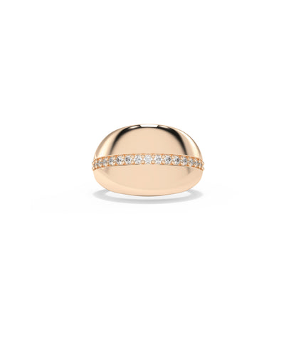 Diamond Line Dome Band Ring