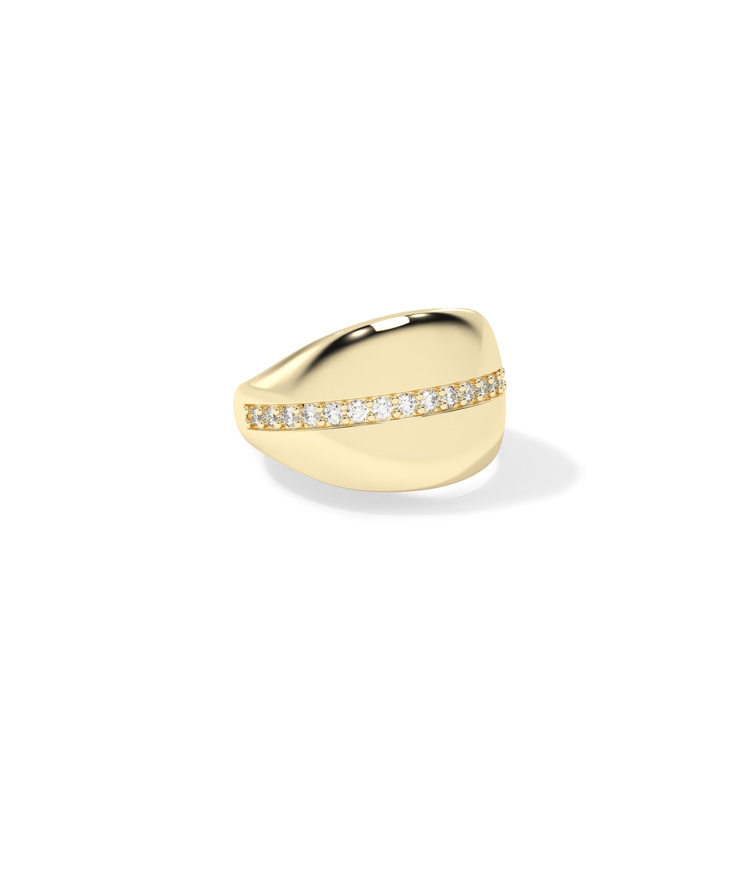 Diamond Line Dome Band Ring