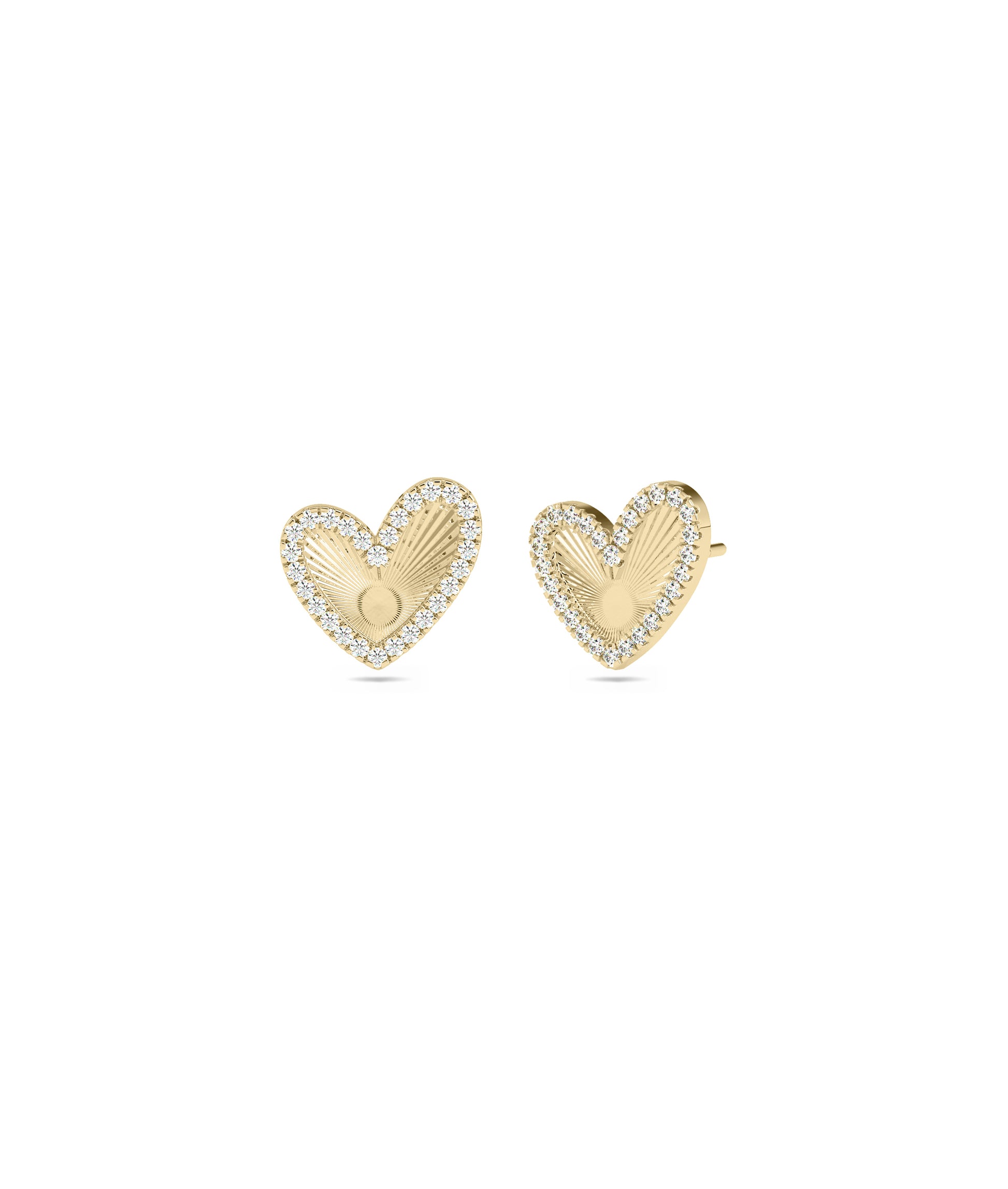 Diamond Halo Heart Stud Earring | Diamond Earrings