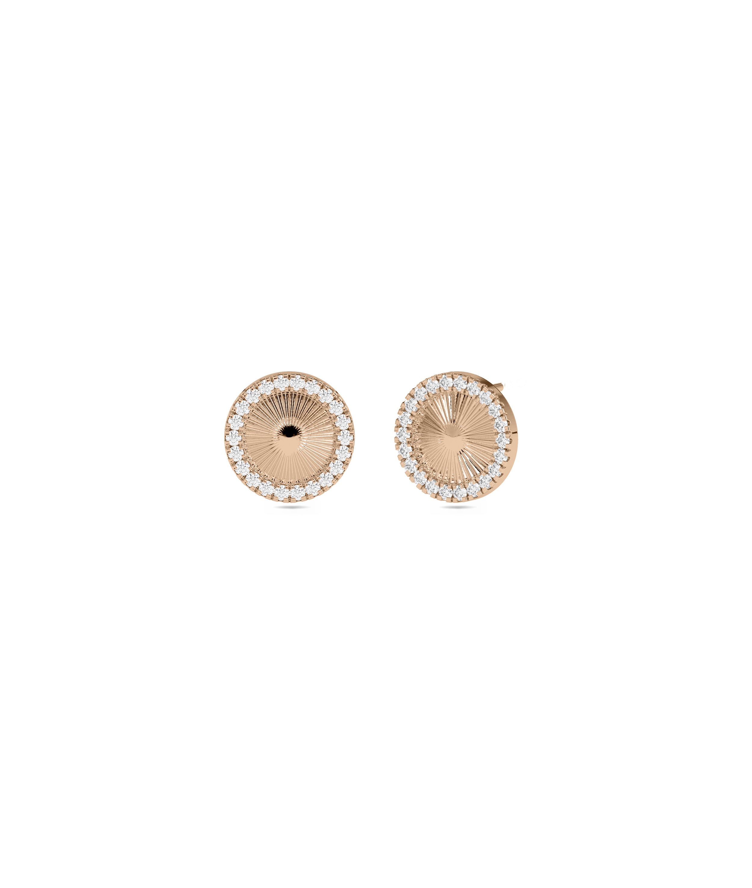 Diamond Halo Disc Stud Earring | Online Diamond Earriings