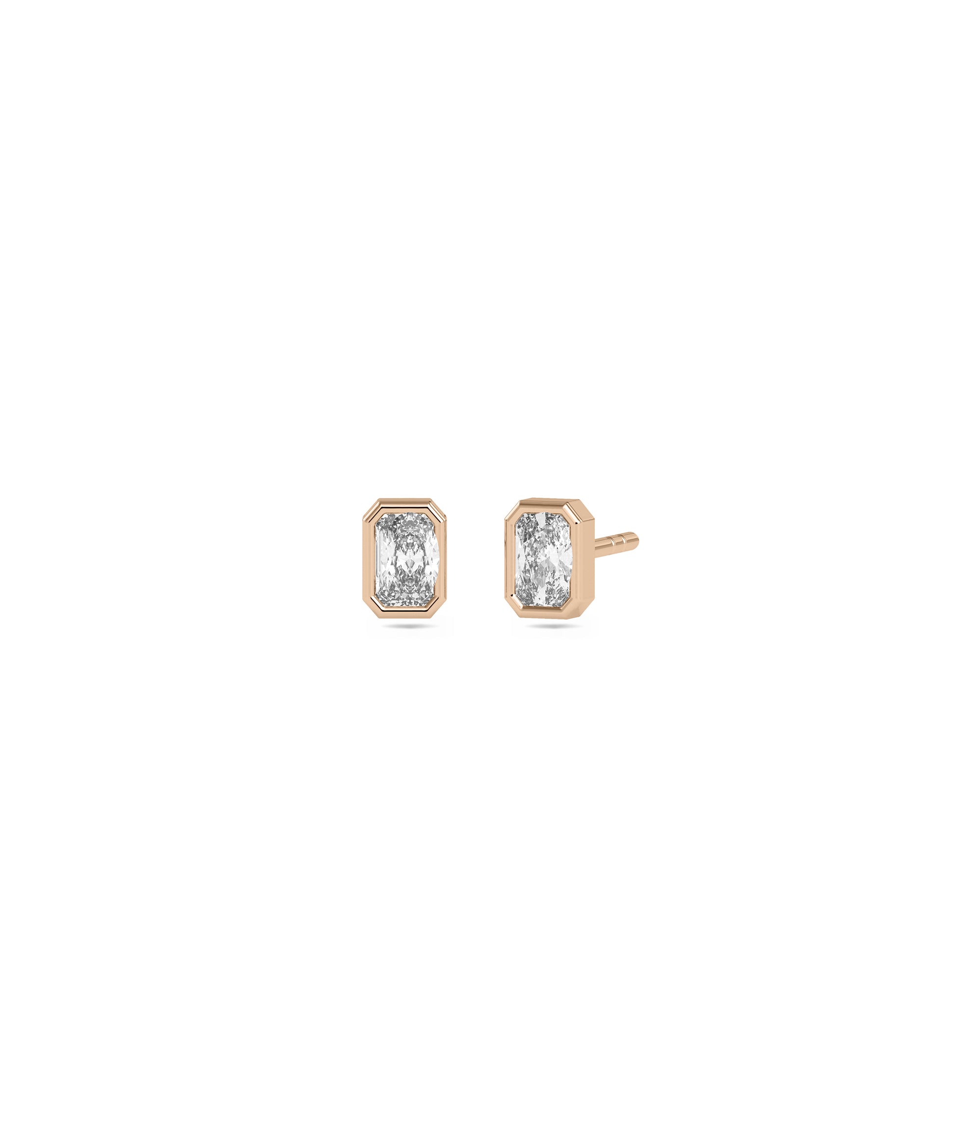 Diamond Bezel Set Solitaire Stud - Everyday Jewelry