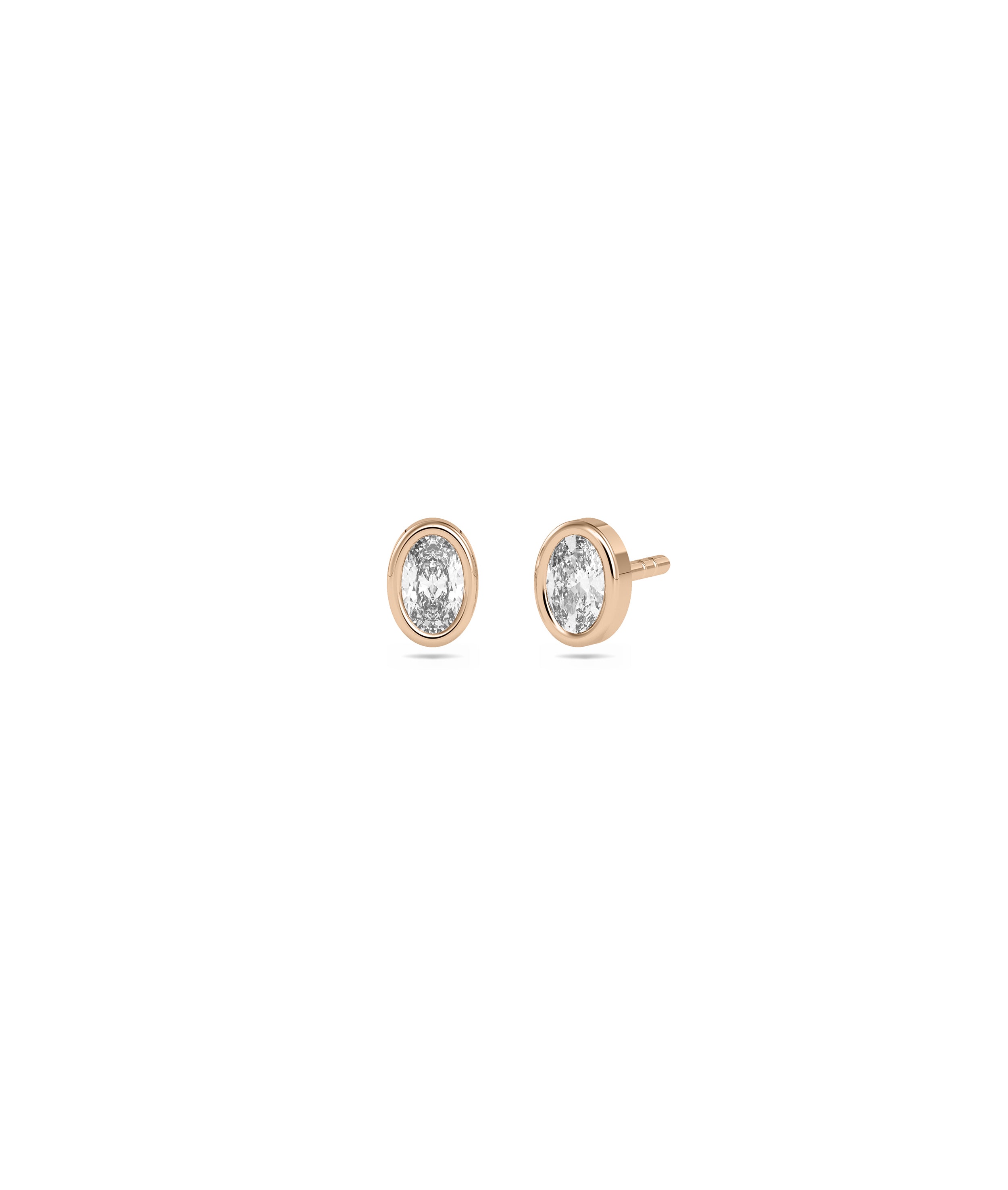 Diamond Bezel Set Solitaire Stud - Everyday Jewelry