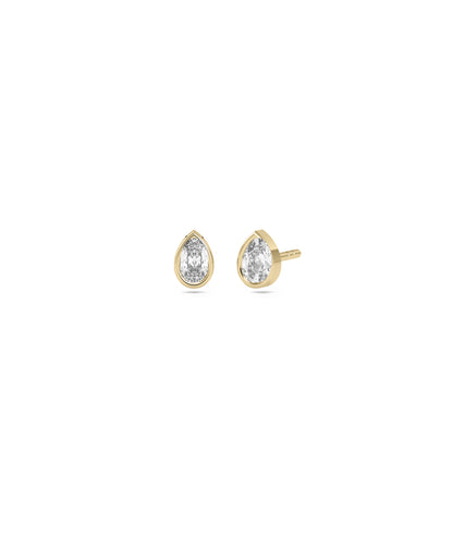 Diamond Bezel Set Solitaire Stud - Everyday Jewelry