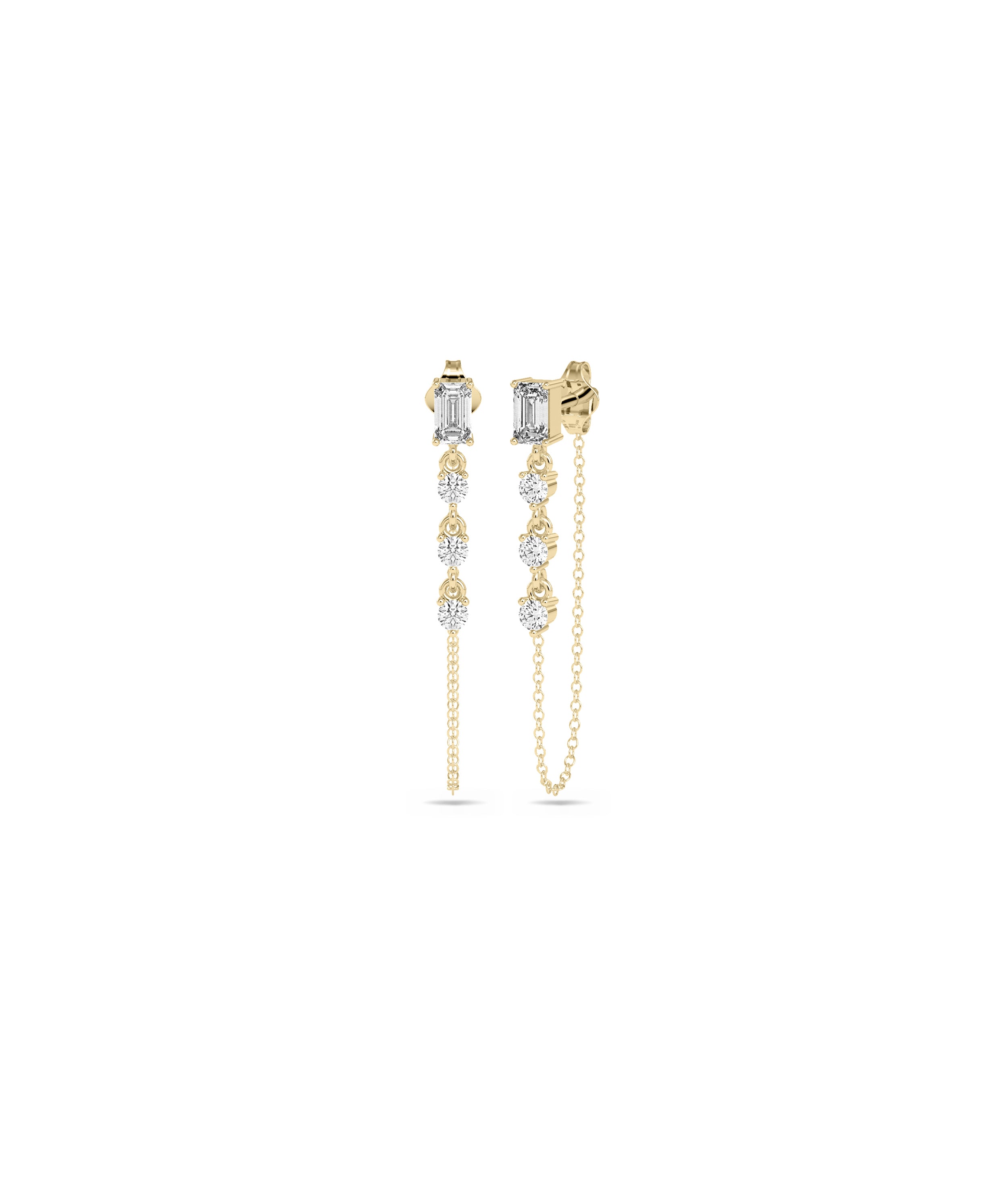 **"Diamond Cable Chain Dangle Earrings | Everyday Jewelry"**