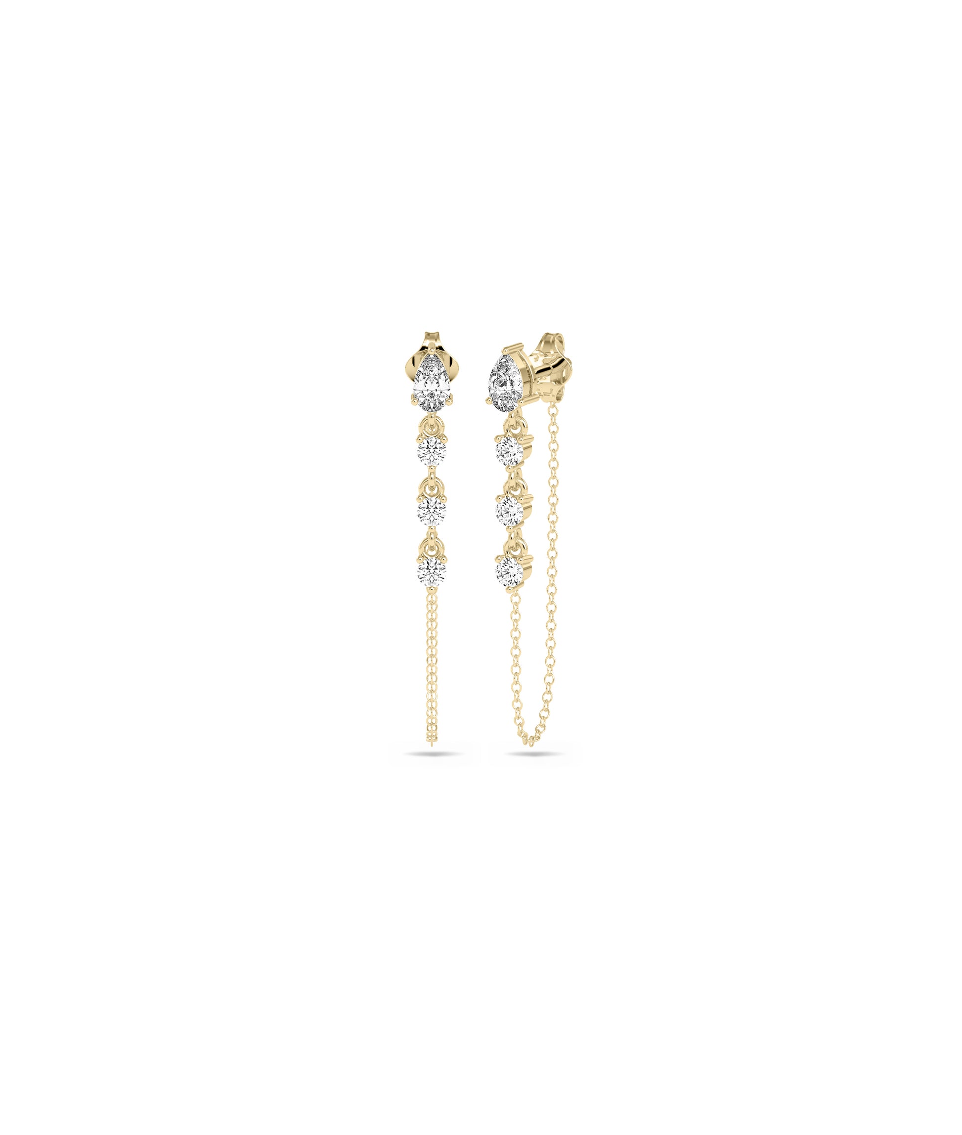 Diamond Cable Chain Dangle Earrings | Everyday Jewelry