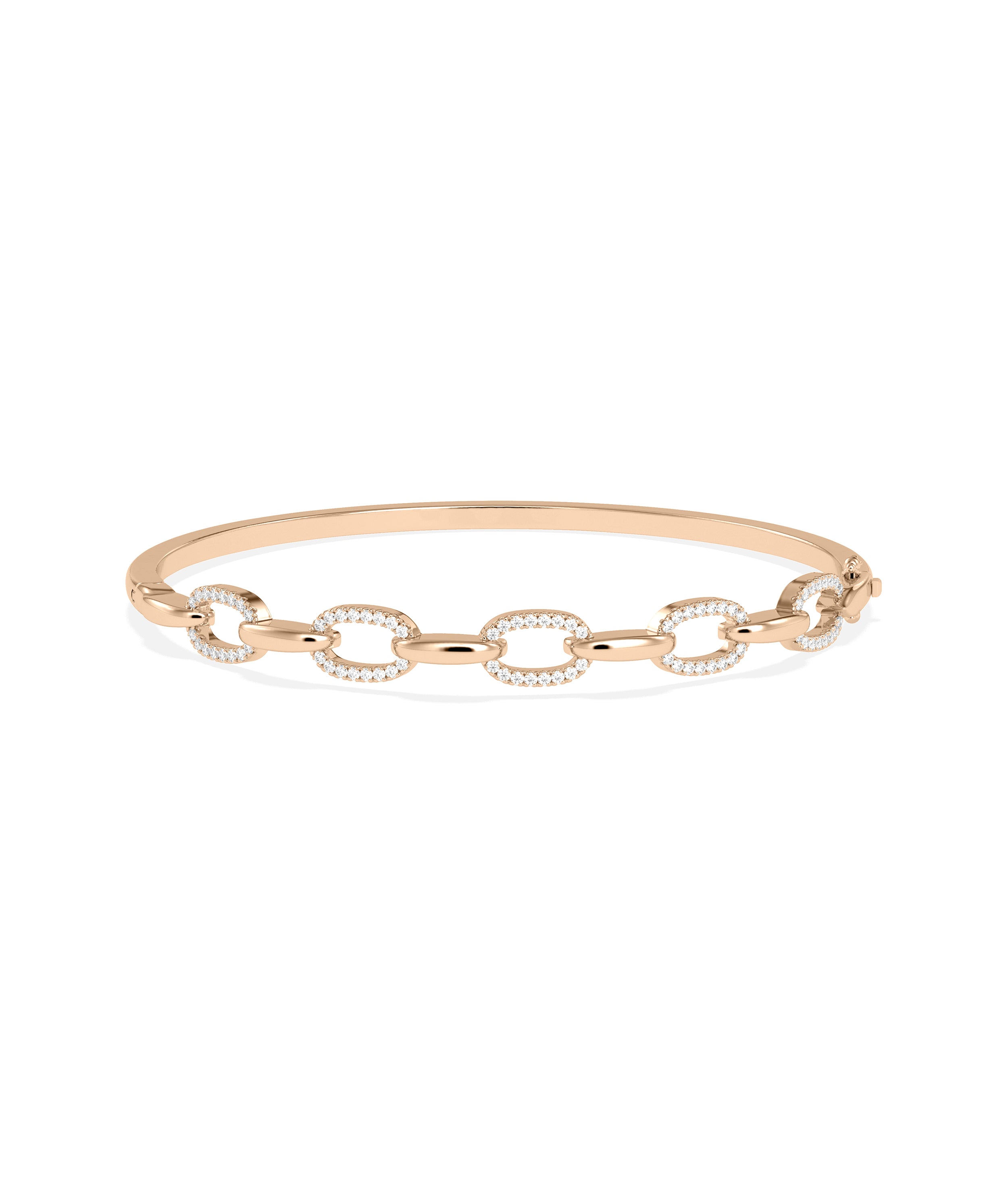 Diamond Link Bangle |  Elegant Gold Bracelet Design