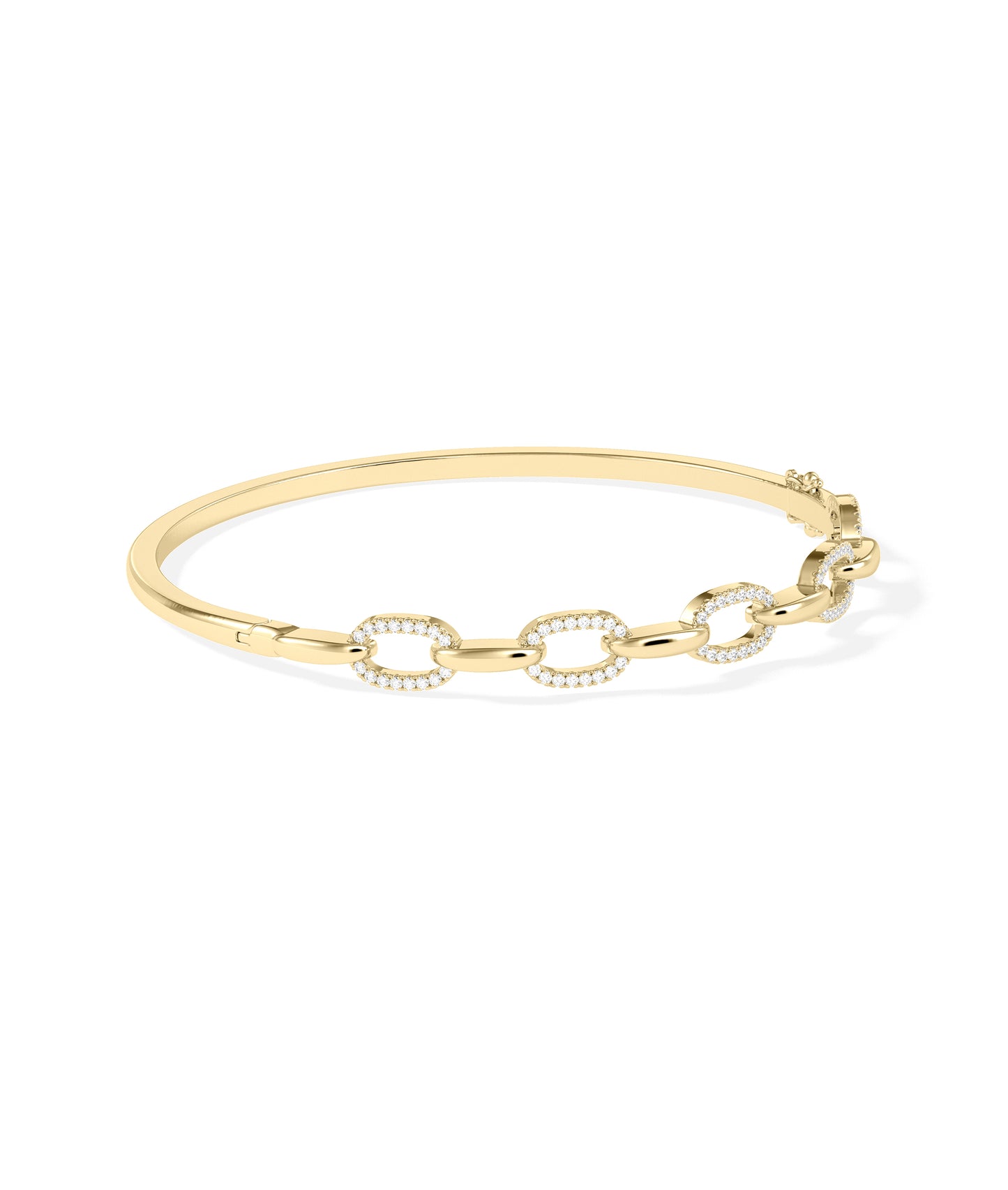 Diamond Link Bangle |  Elegant Gold Bracelet Design