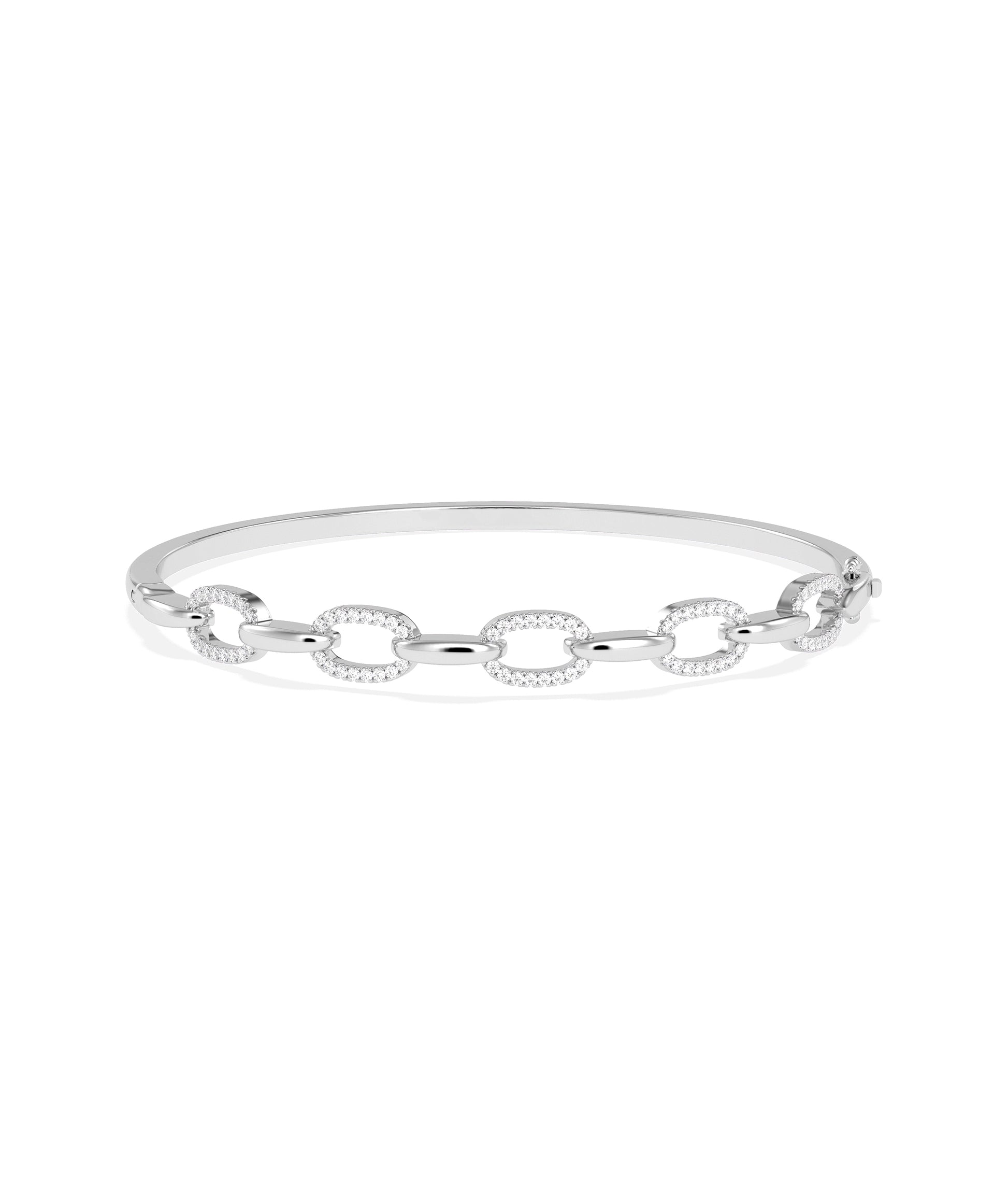 Diamond Link Bangle |  Elegant Gold Bracelet Design