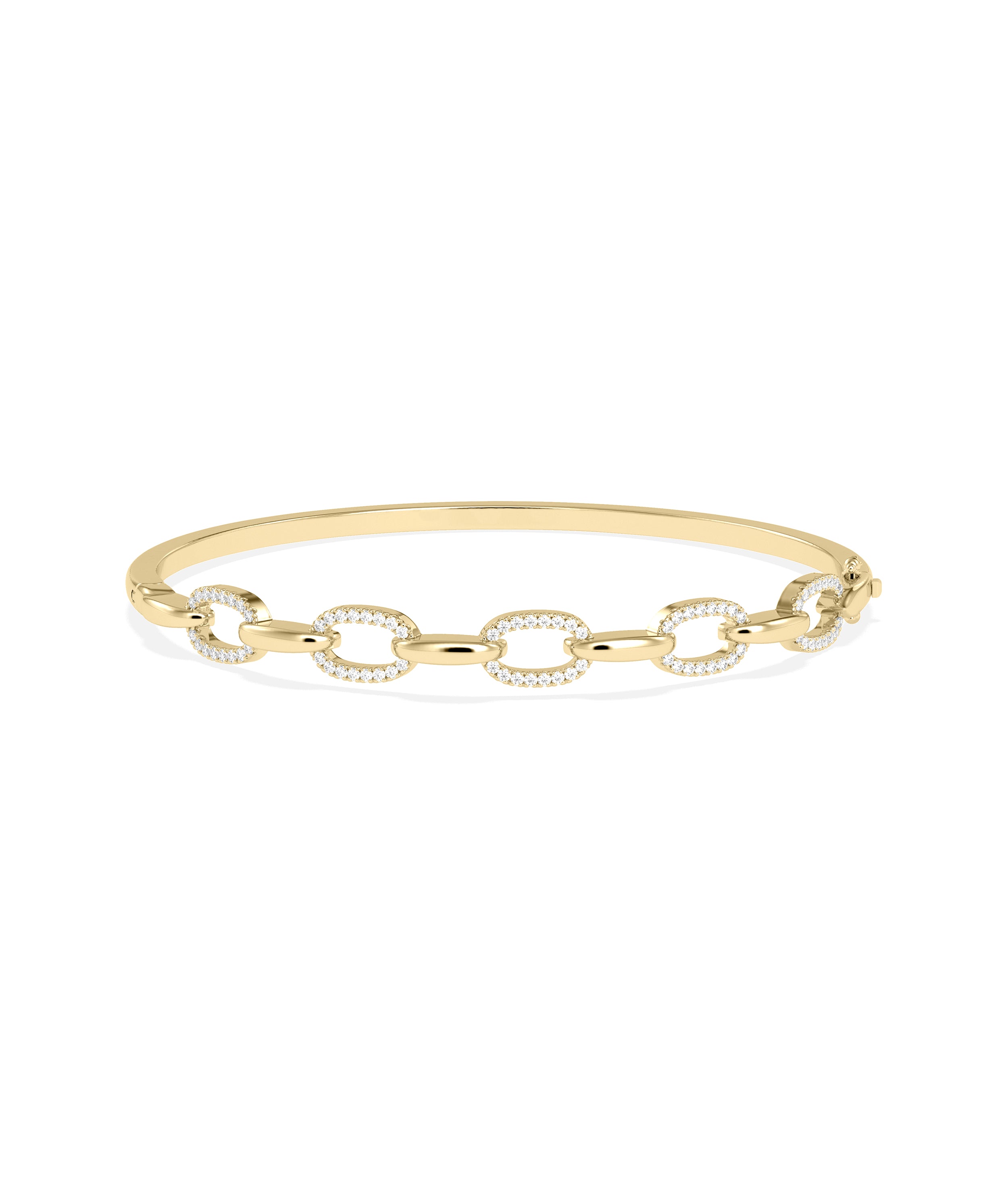 Diamond Link Bangle |  Elegant Gold Bracelet Design