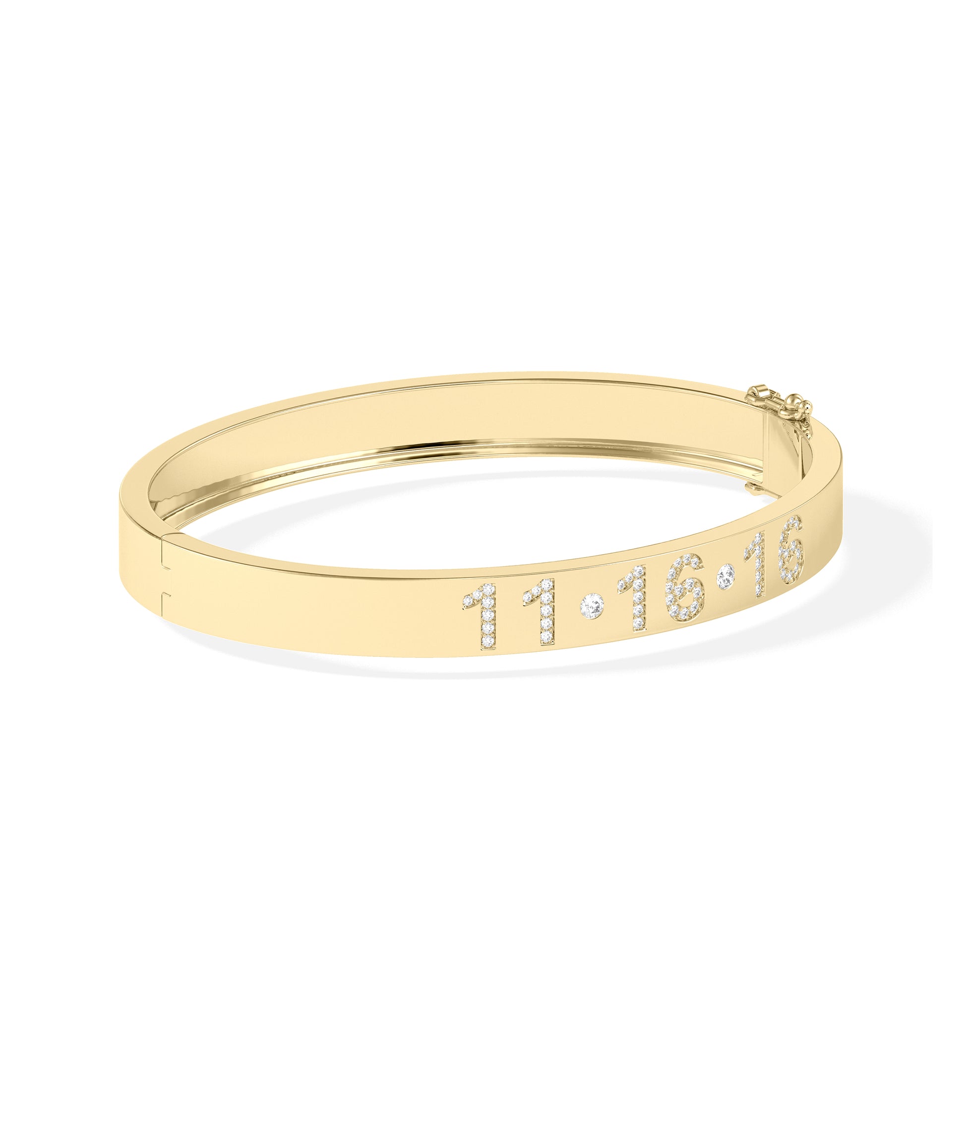 Custom Date Diamond Bangle - Personalized Diamond Bangle for Special Moments