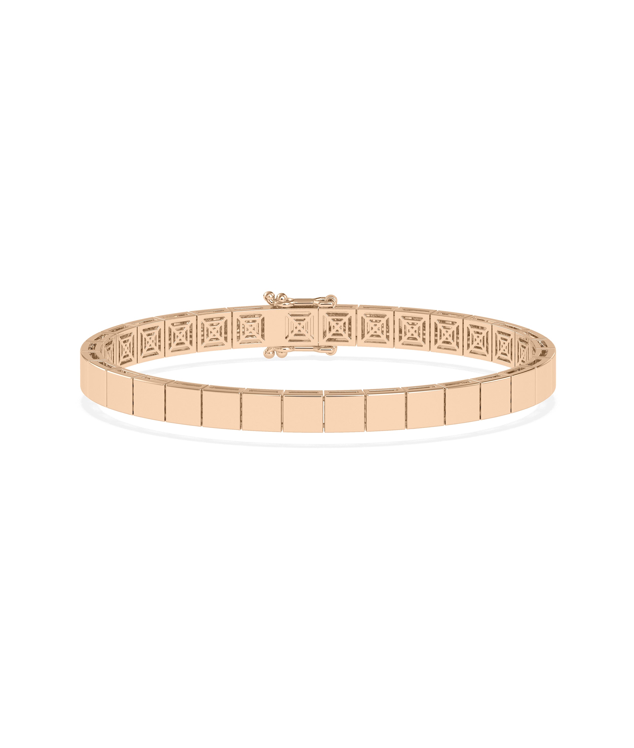 Gold Cushion Link Bracelet