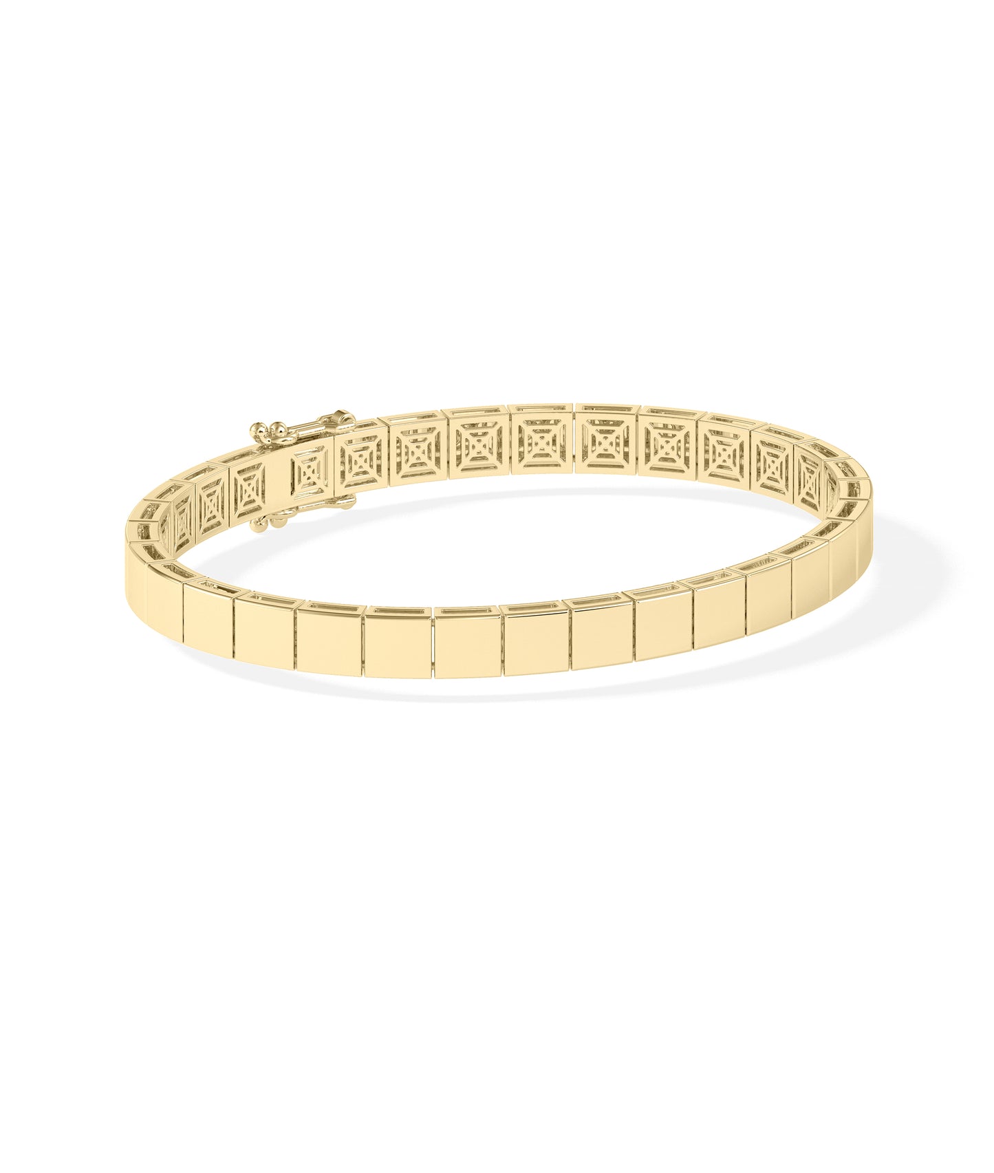 Gold Cushion Link Bracelet