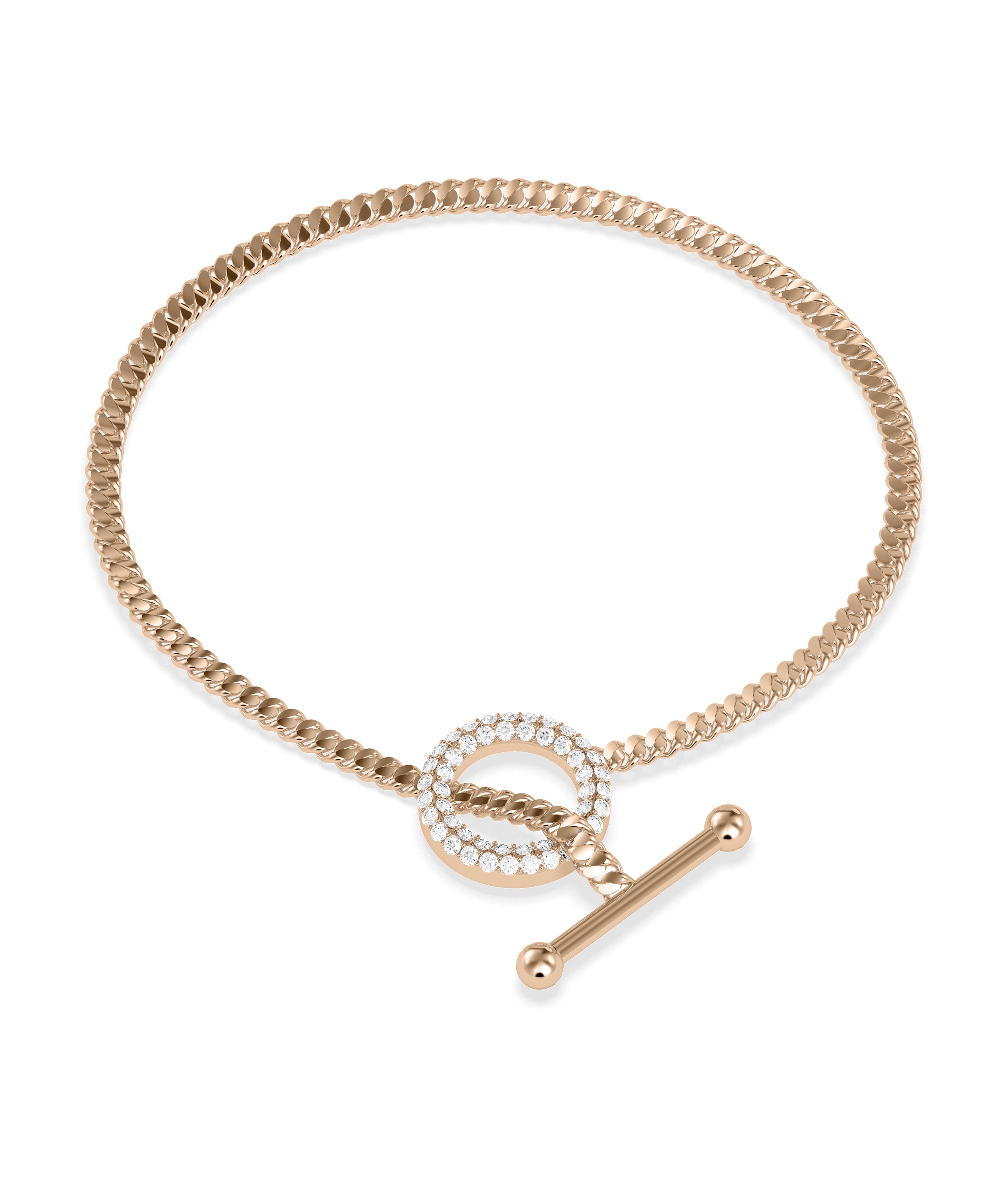 Diamond Toggle Curb Link Bracelet | Diamond Bracelet