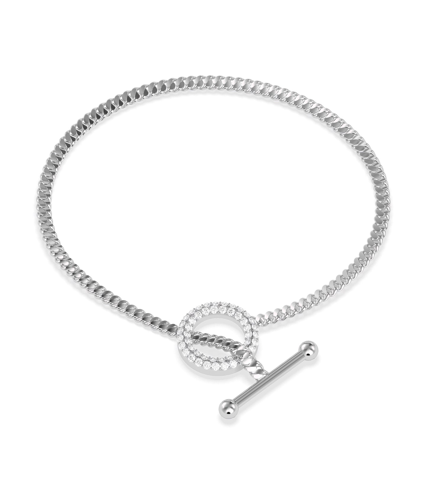 Diamond Toggle Curb Link Bracelet | Diamond Bracelet