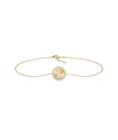 Diamond Outline Coin Bracelet- gold bracelet