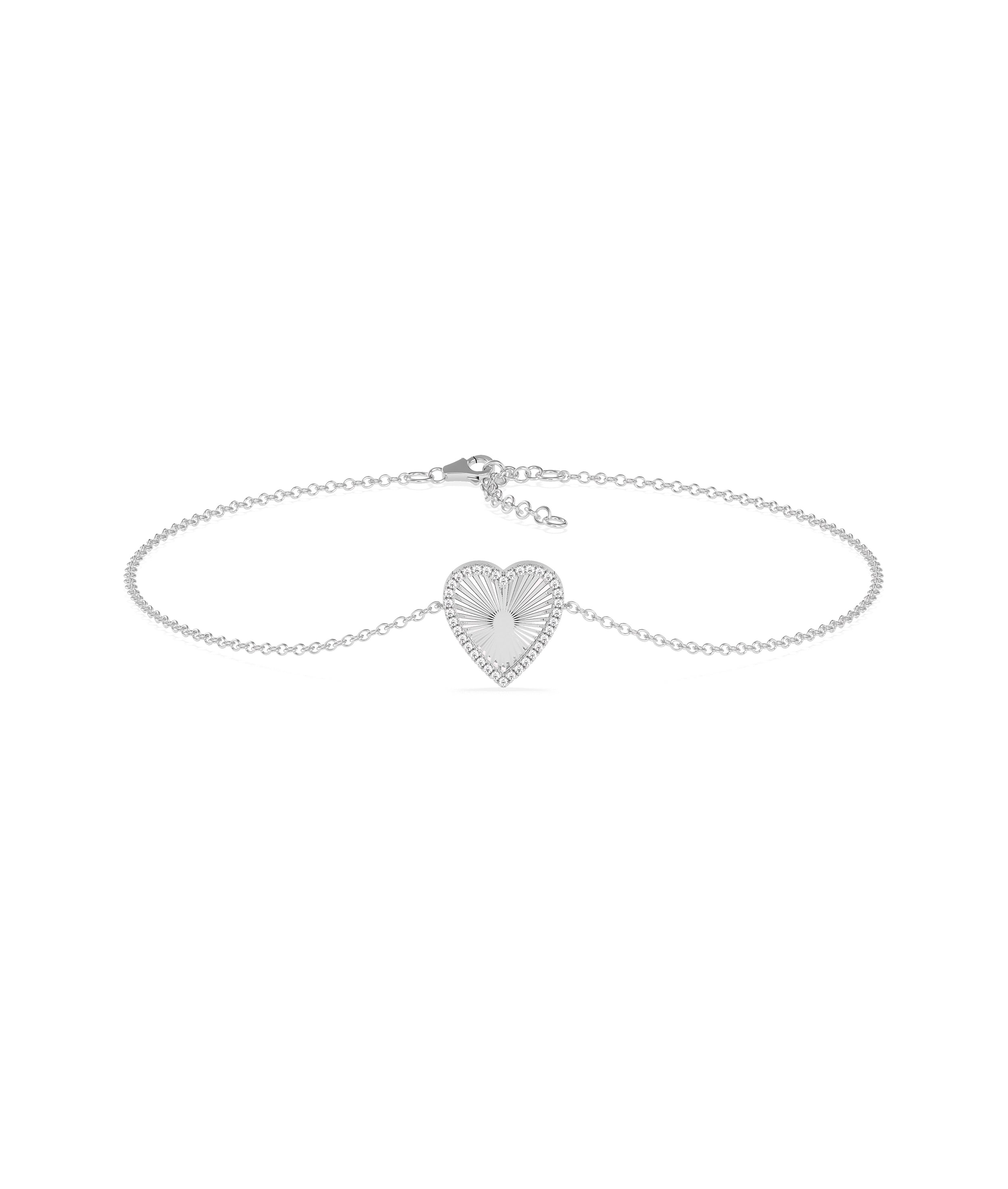 Diamond Outline Heart Bracelet- everyday jewelry